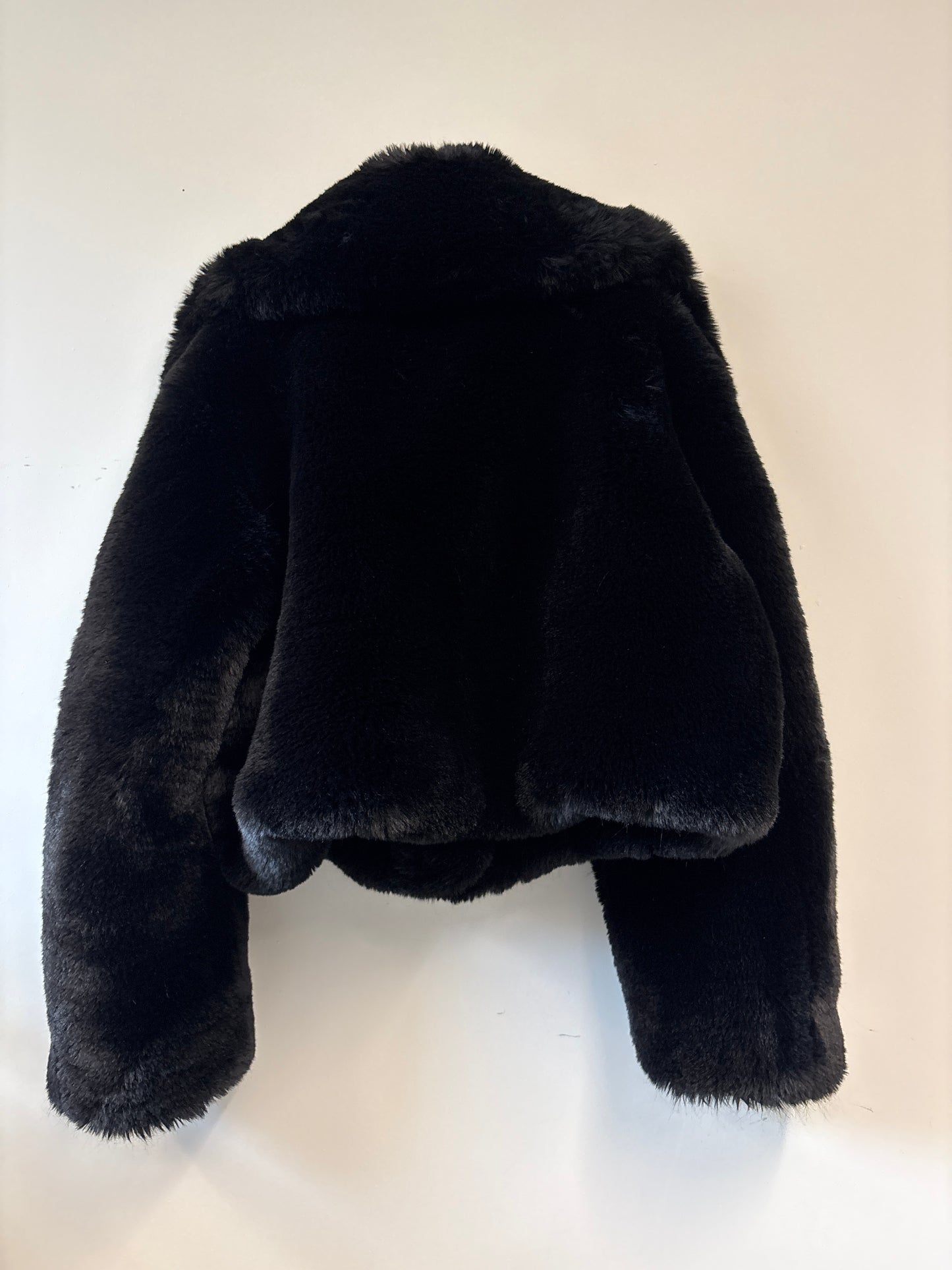 Acne Studios Faux Fur Black Crop Coat