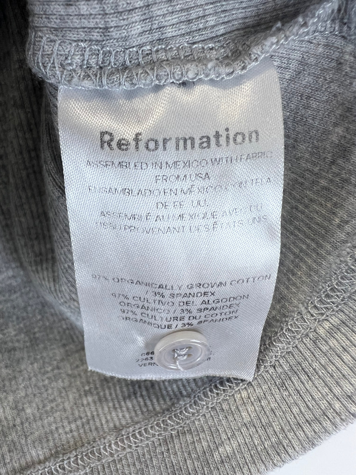 Reformation Grey Button Down Basic Top