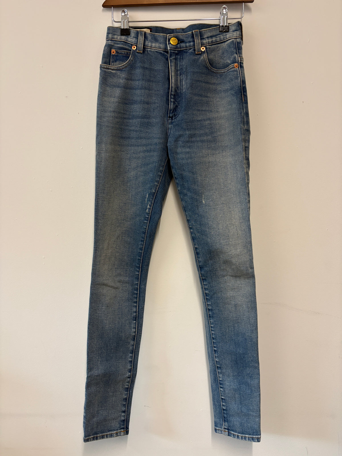 Gucci 'Guccy' Strawberry Blue Skinny Jeans