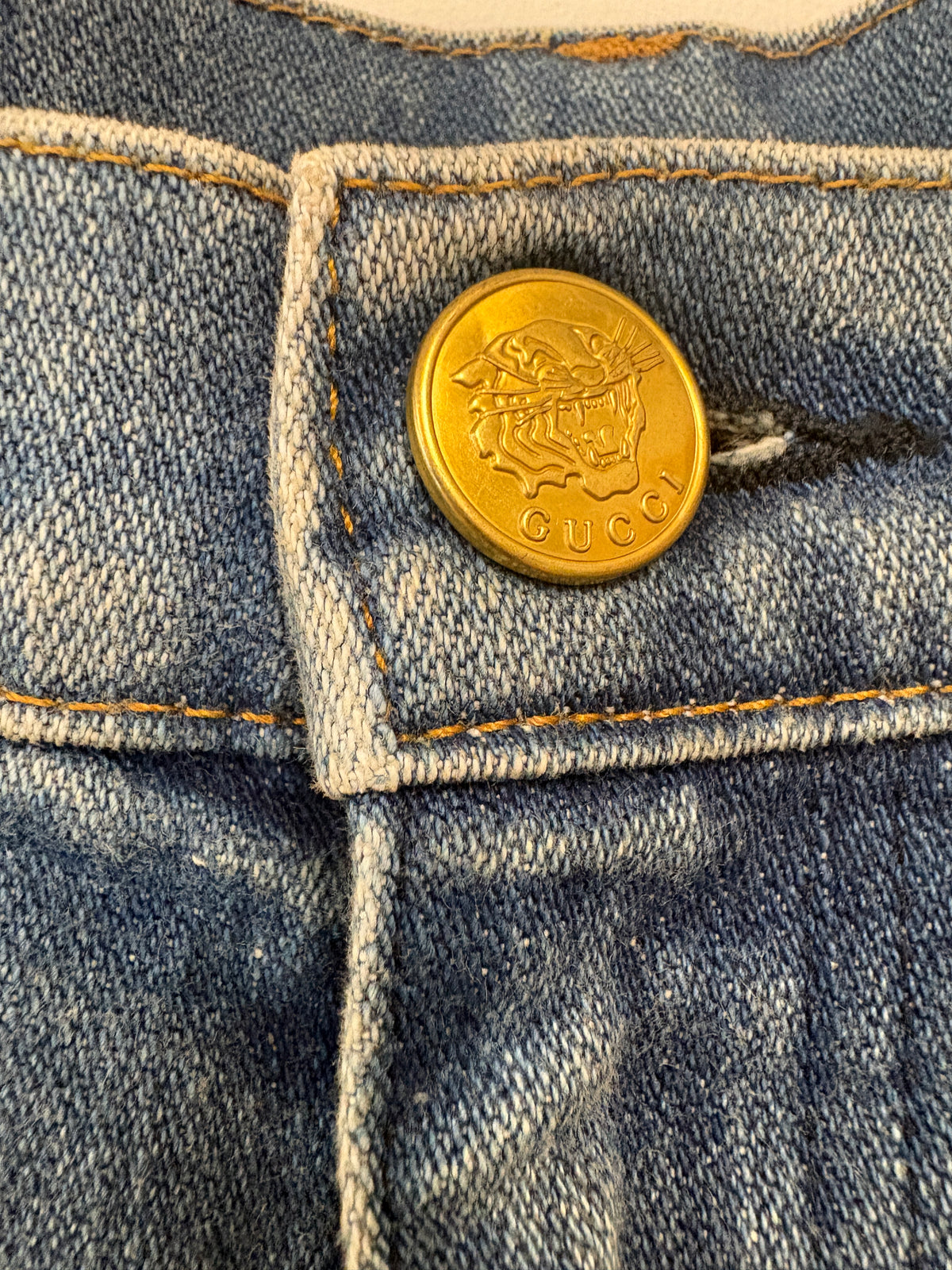 Gucci 'Guccy' Strawberry Blue Skinny Jeans