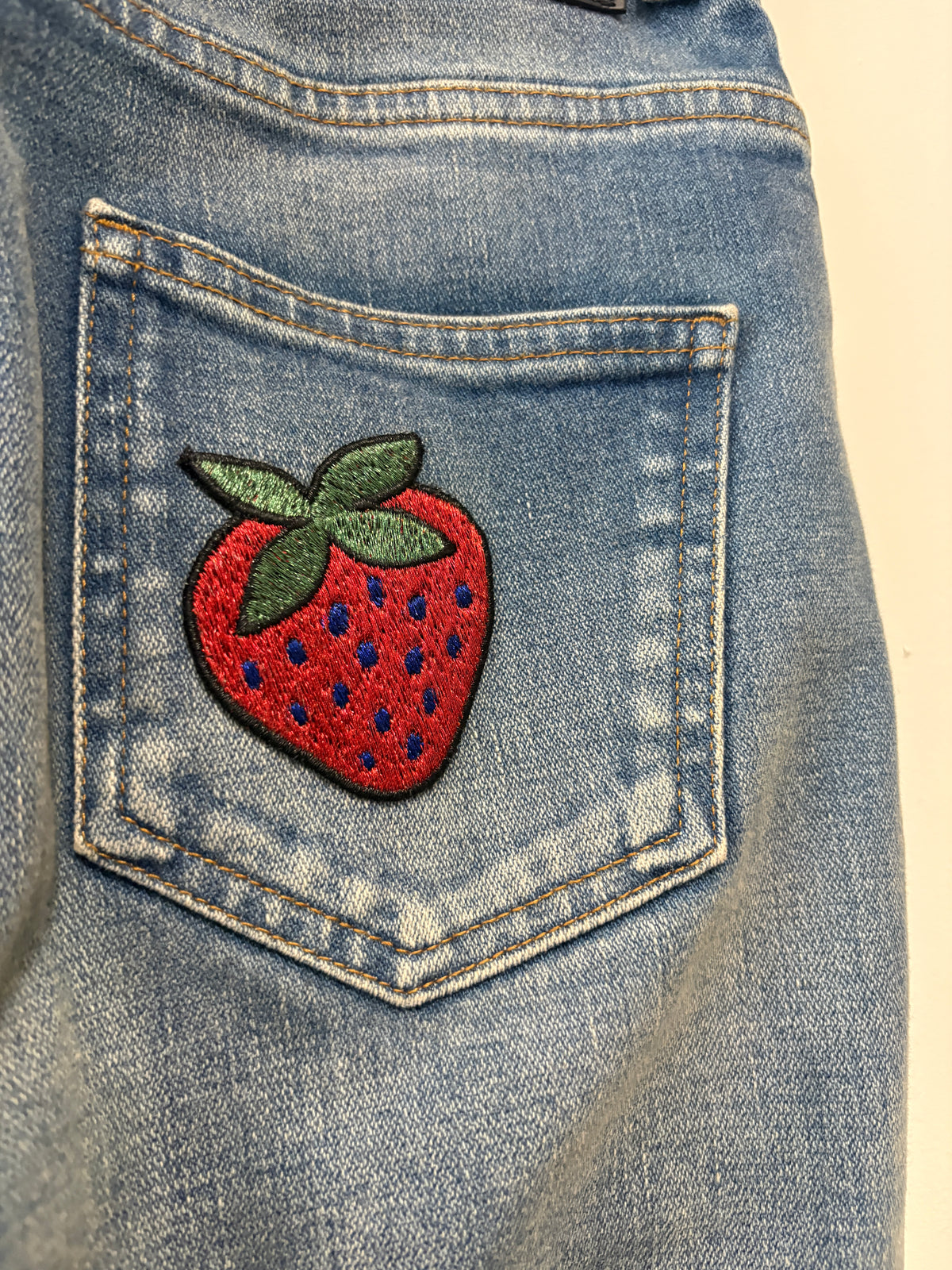 Gucci 'Guccy' Strawberry Blue Skinny Jeans