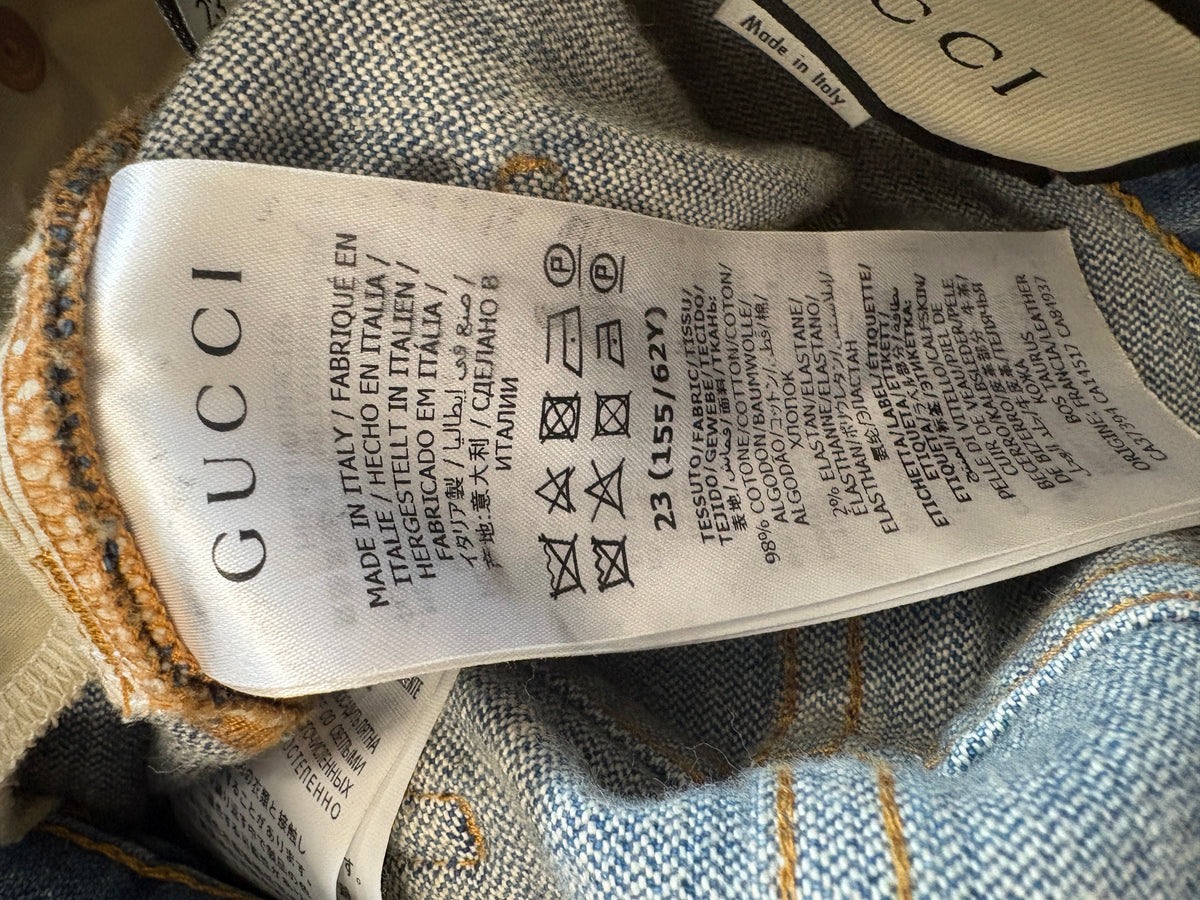 Gucci 'Guccy' Strawberry Blue Skinny Jeans