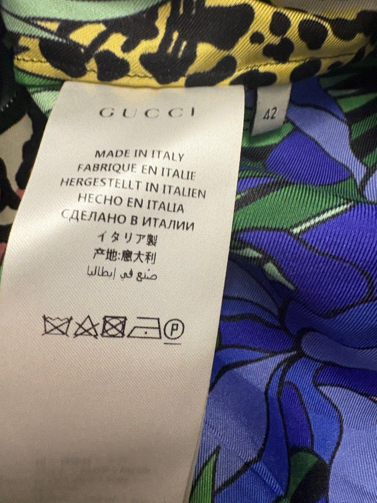 Gucci Multicolour Feline Garden Silk Shirt