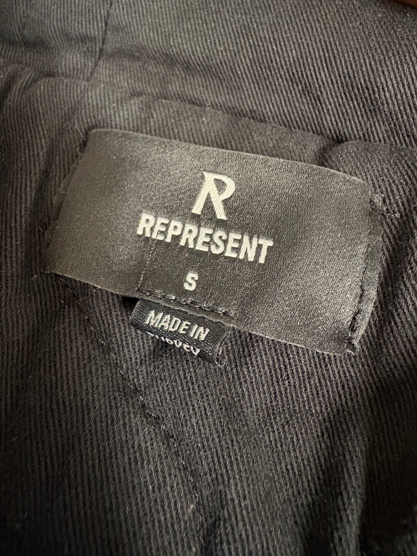 Represent Crash Cropped Denim Jacket