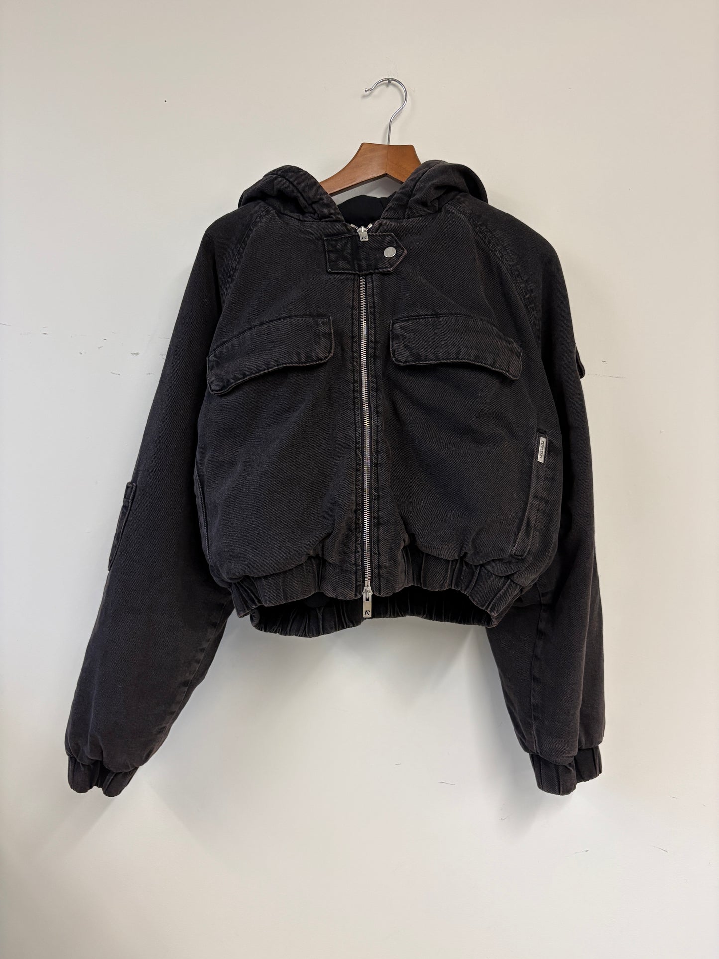 Represent Crash Cropped Denim Jacket