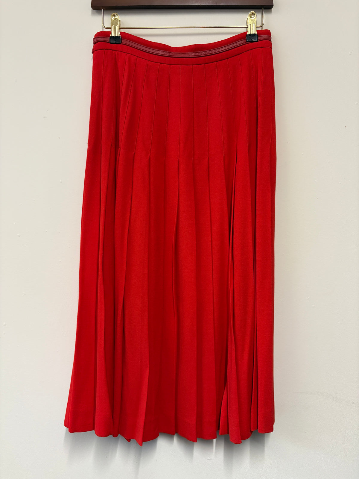 Gucci Red Horsebit Midi Skirt