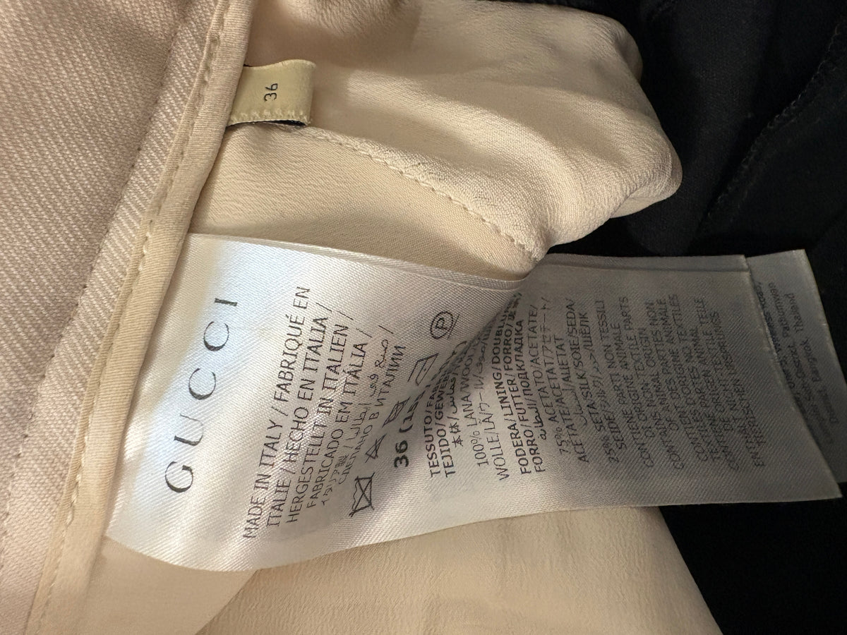 Gucci Monochrome Wool Trousers