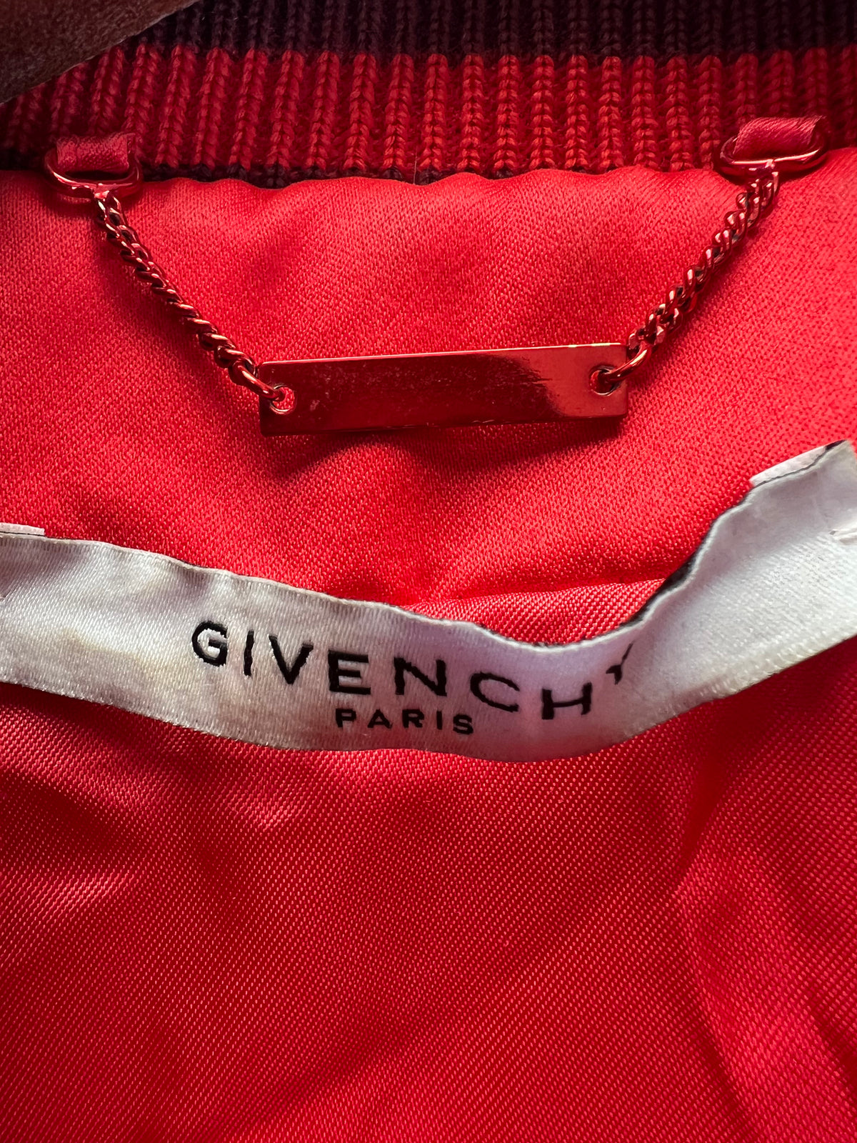 Givenchy Red Varsity Bomber Jacket