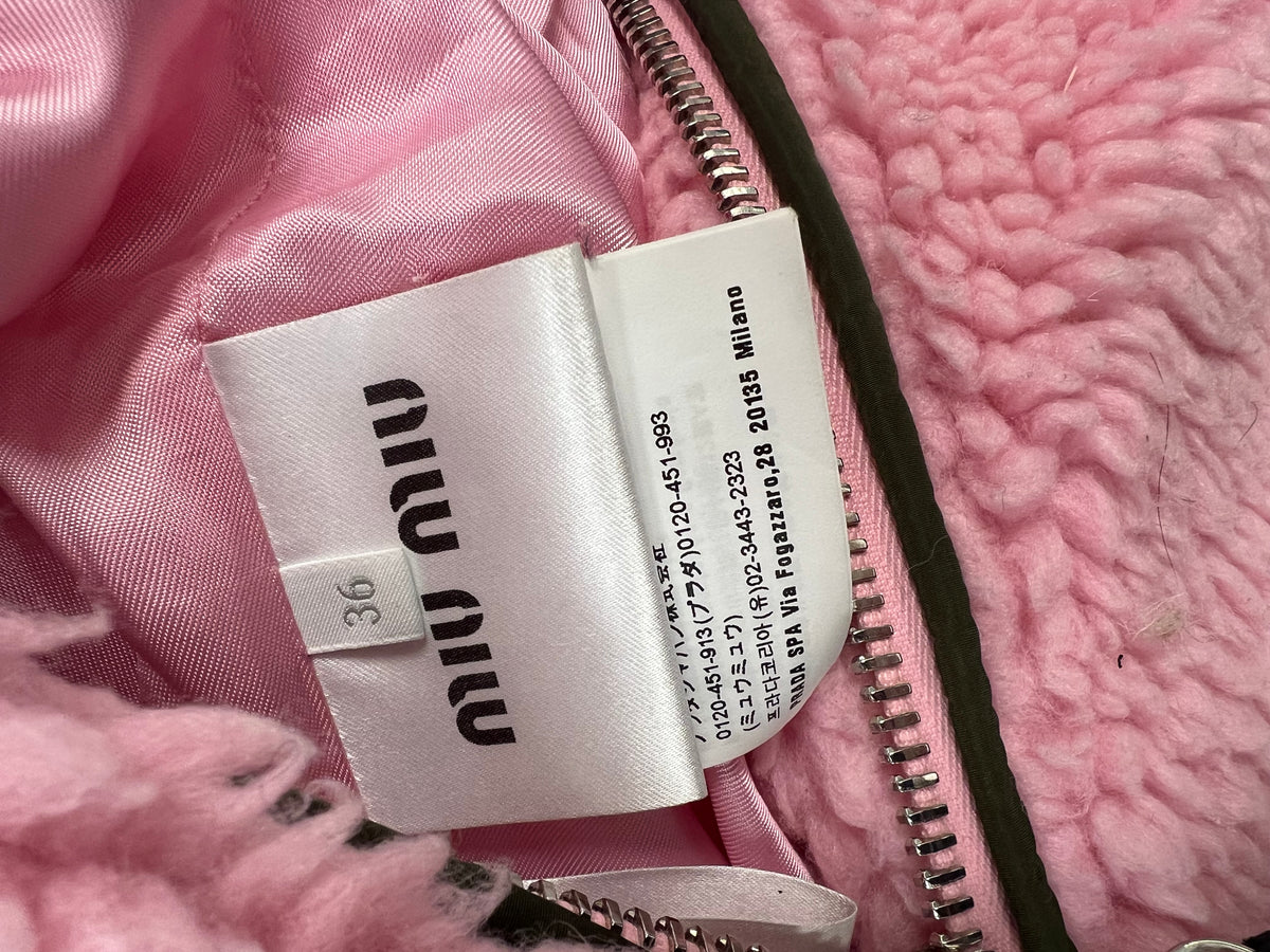 Miu Miu Pink Fleece Zip Up Jacket