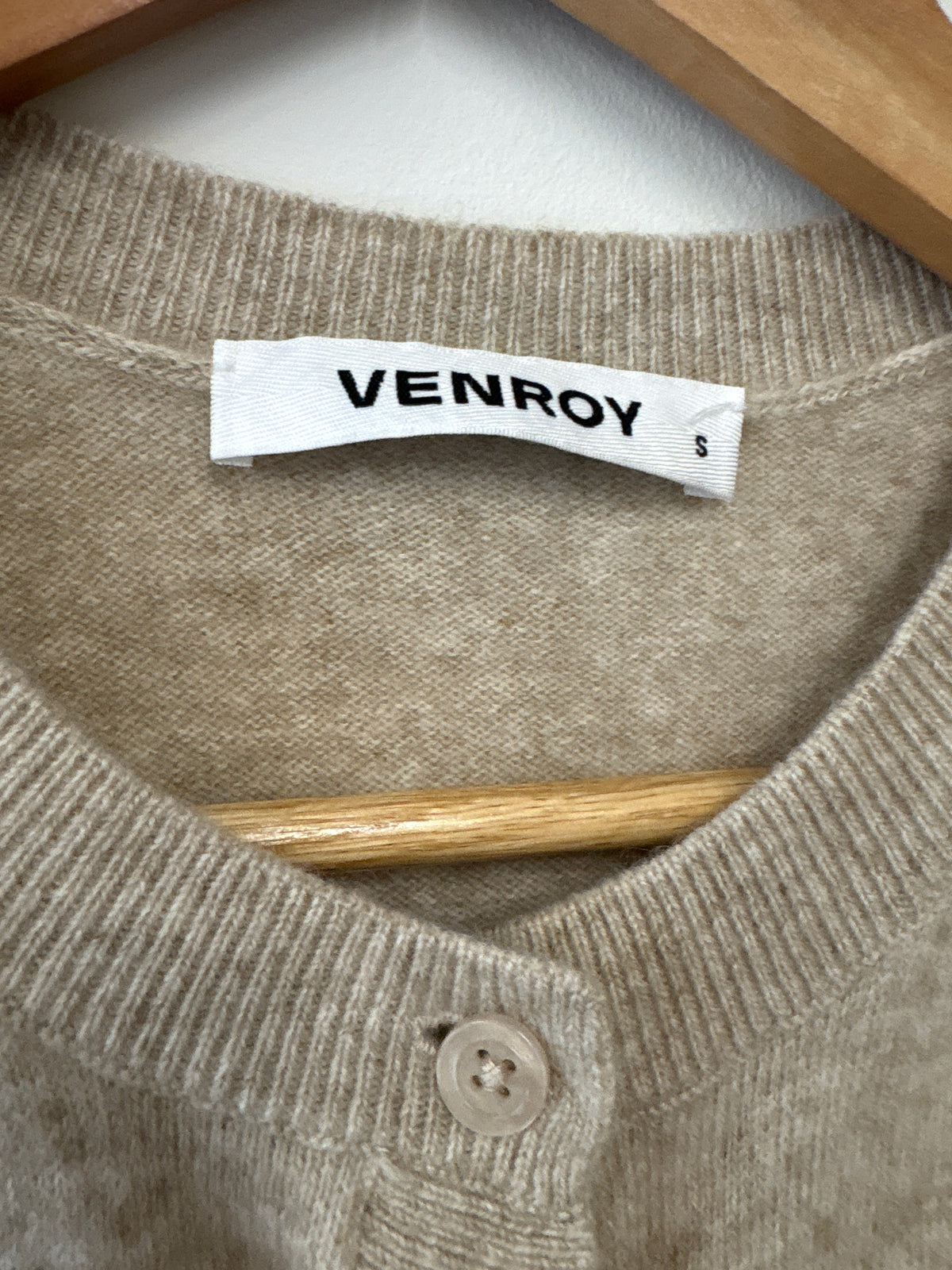 Venroy Beige Drop Shoulder Cashmere Cardigan