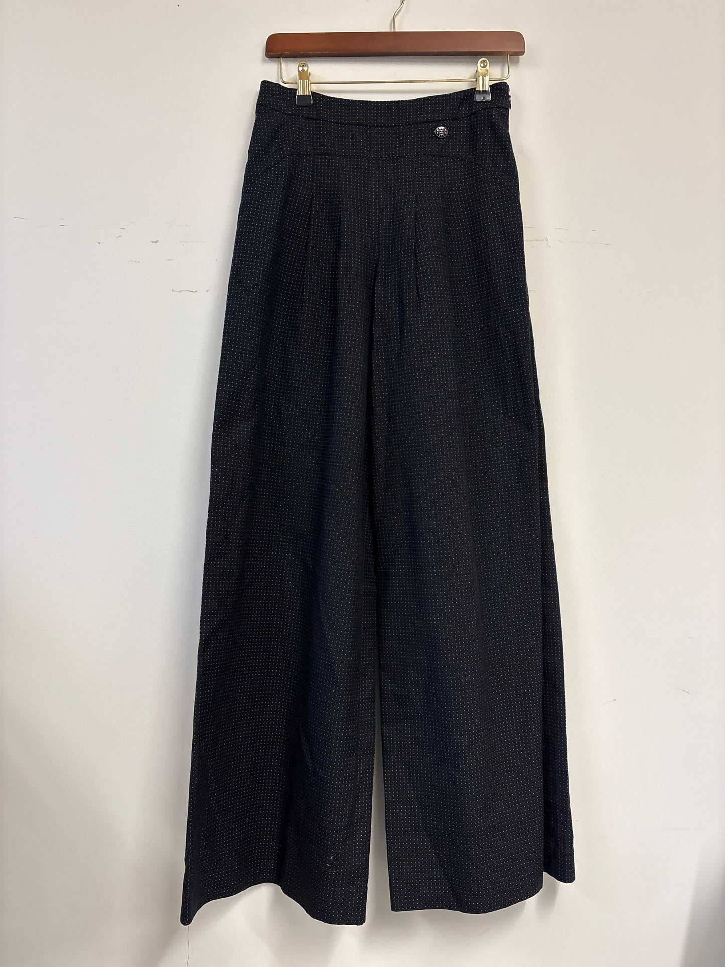 Chanel Polka Dot Wide Leg Cotton Trousers Cruise Collection 2014
