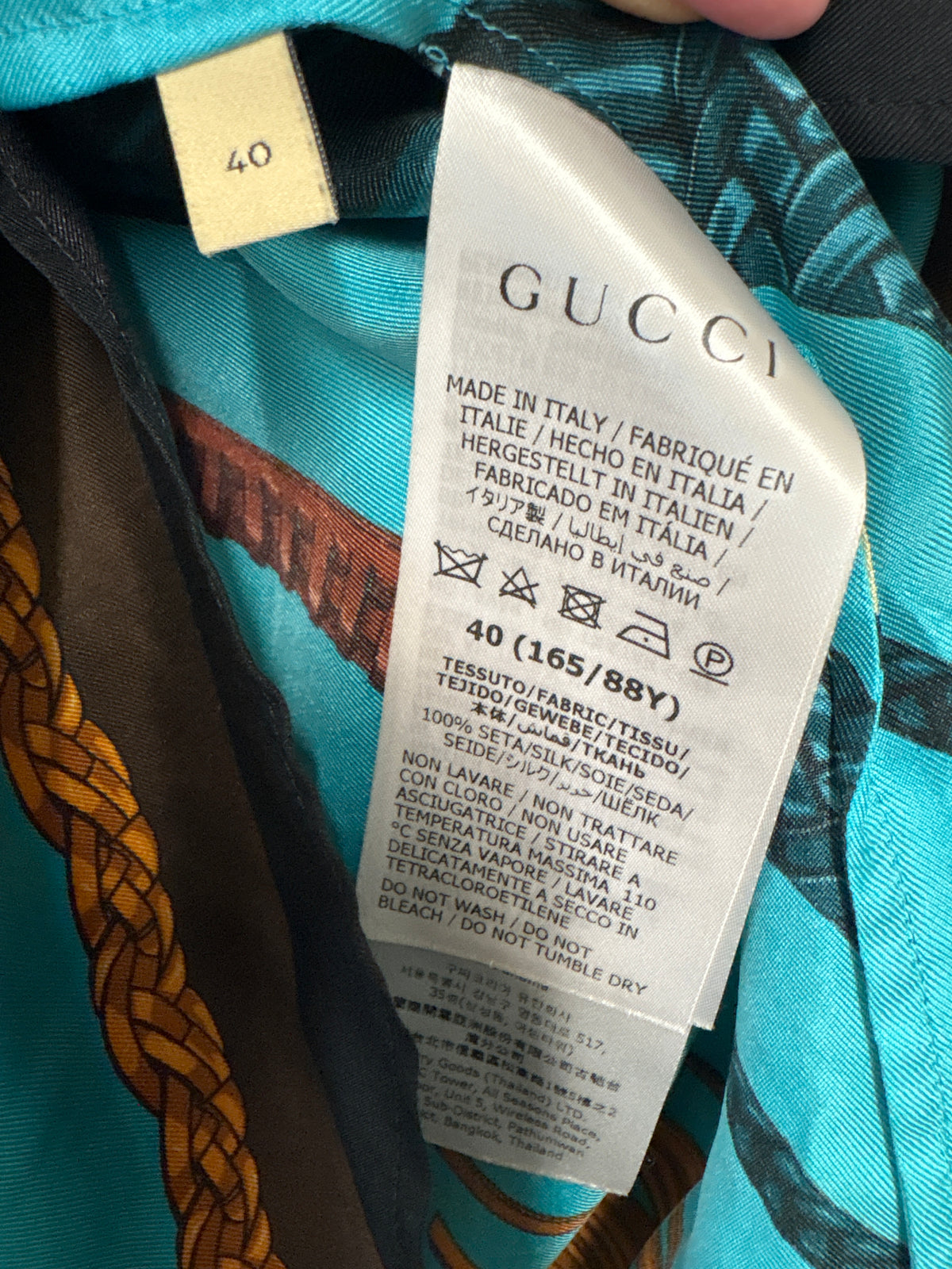 Gucci Turquoise Blue Silk Equestrian Print Shirt And Trouser Co-ord