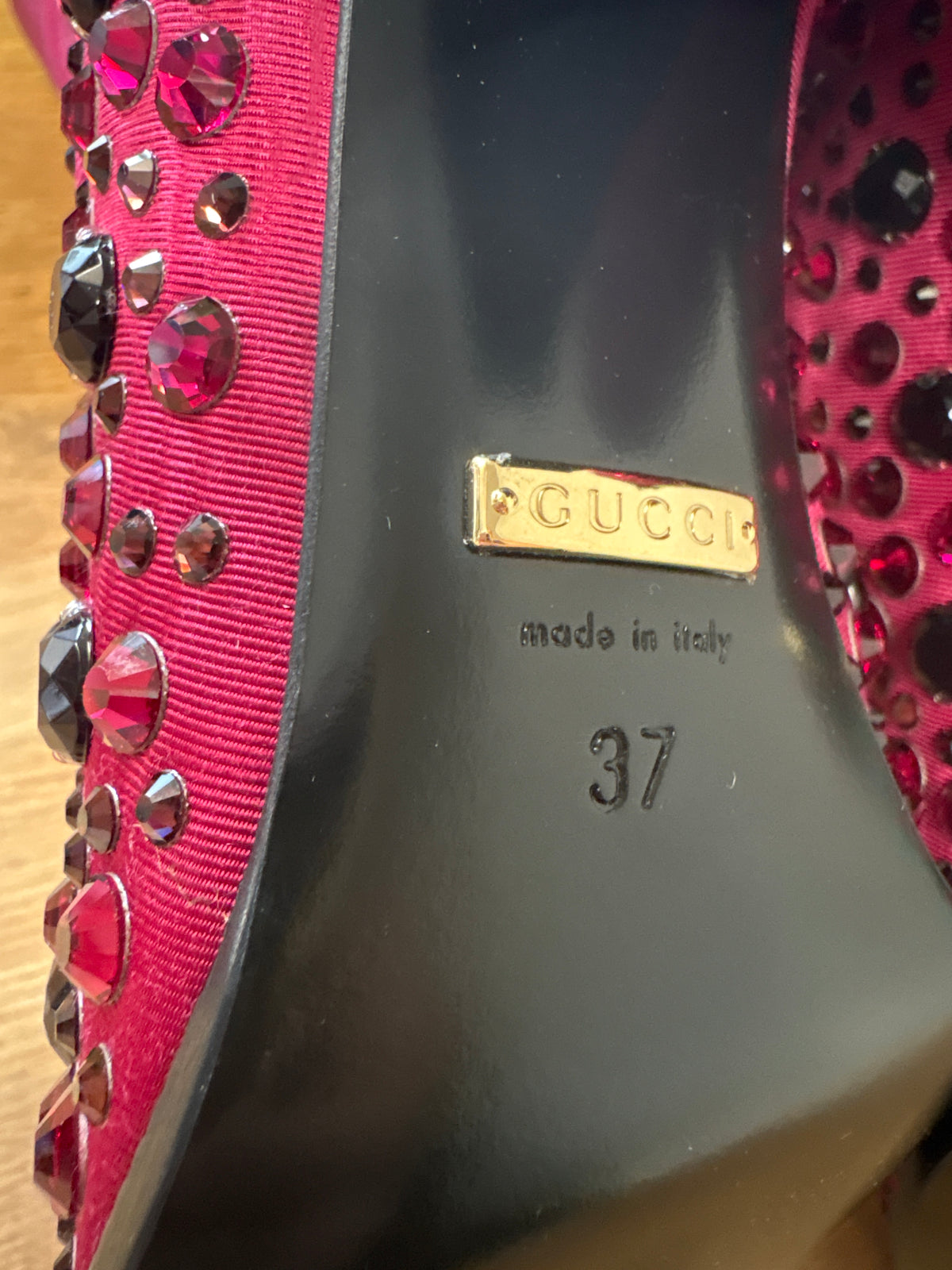 Gucci Dark Pink Moiret Crystal Cowboy Boots