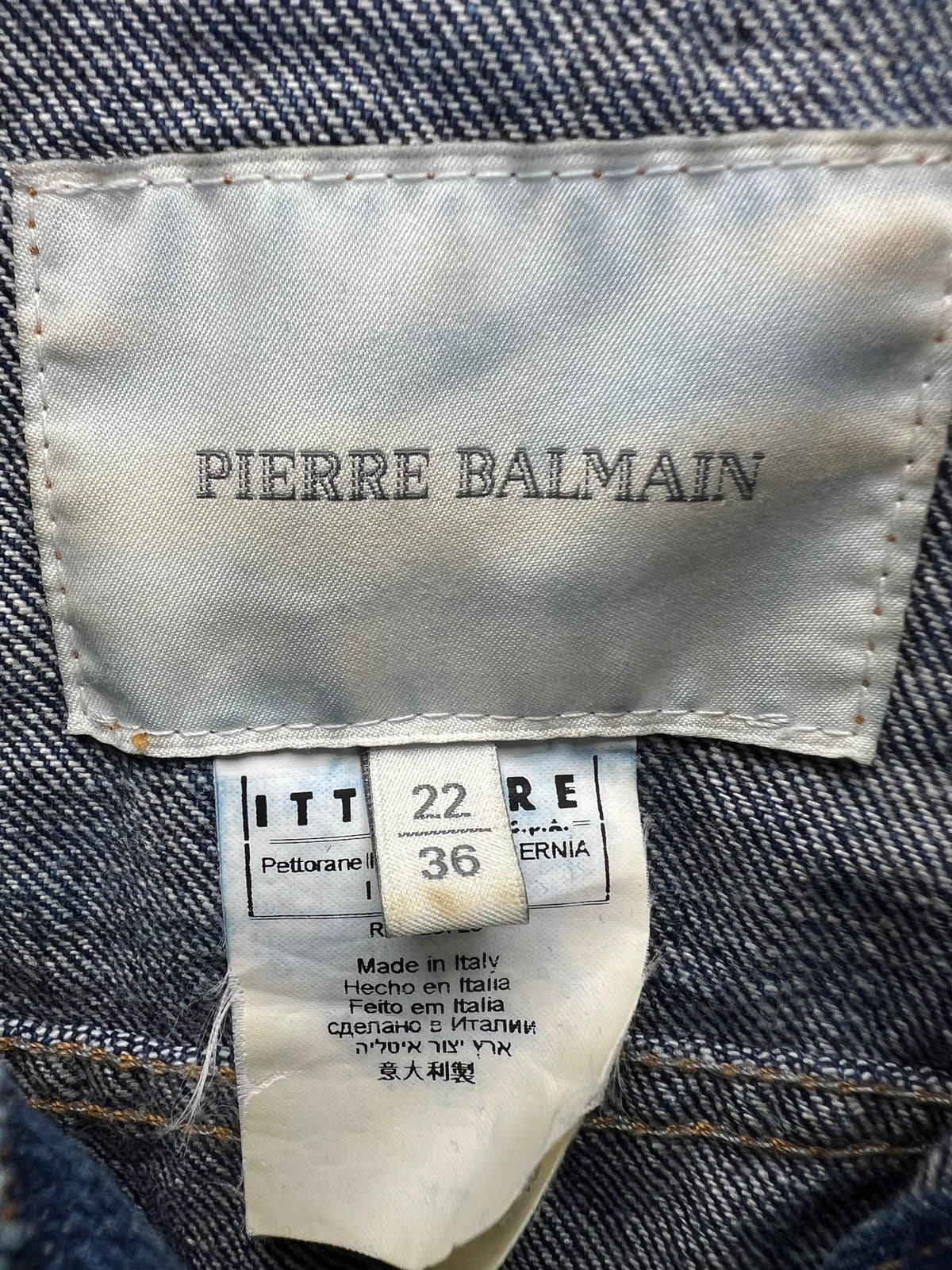 Pierre Balmain Blue Distressed Denim Jacket