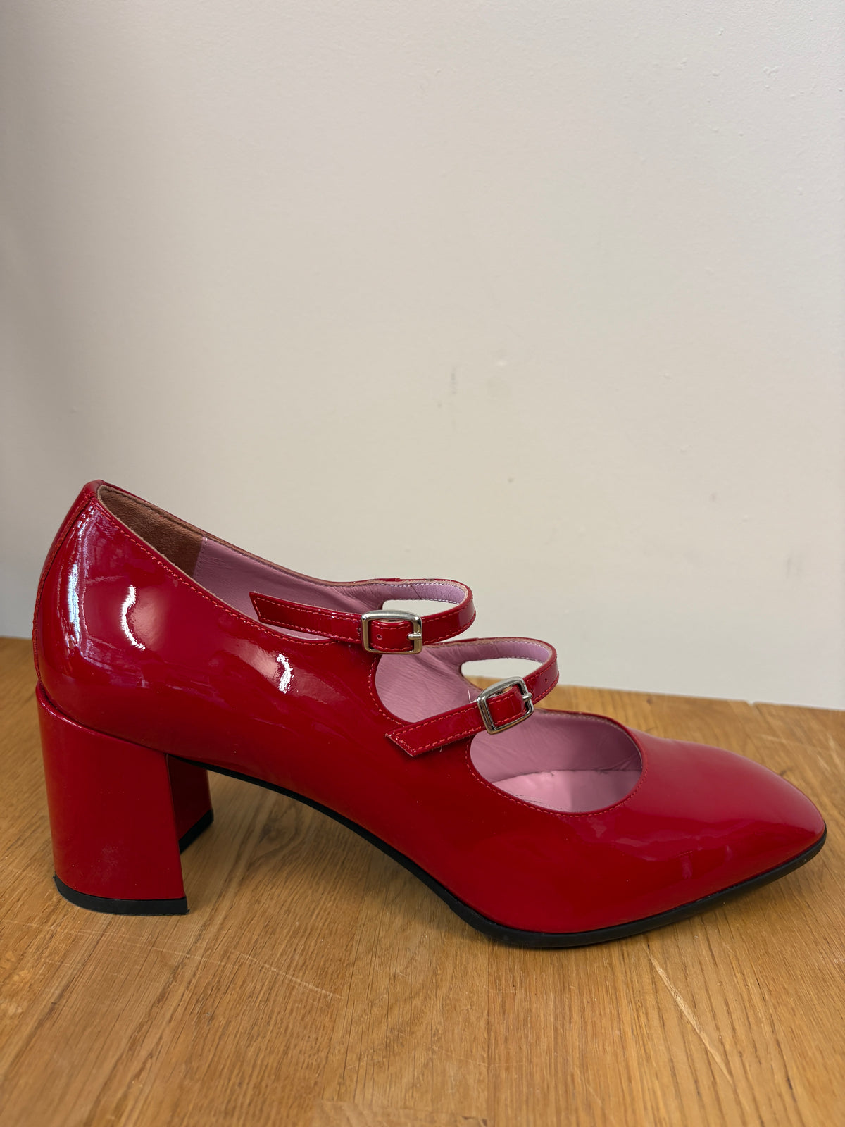 Carel Red Patent Leather Heeled Pumps