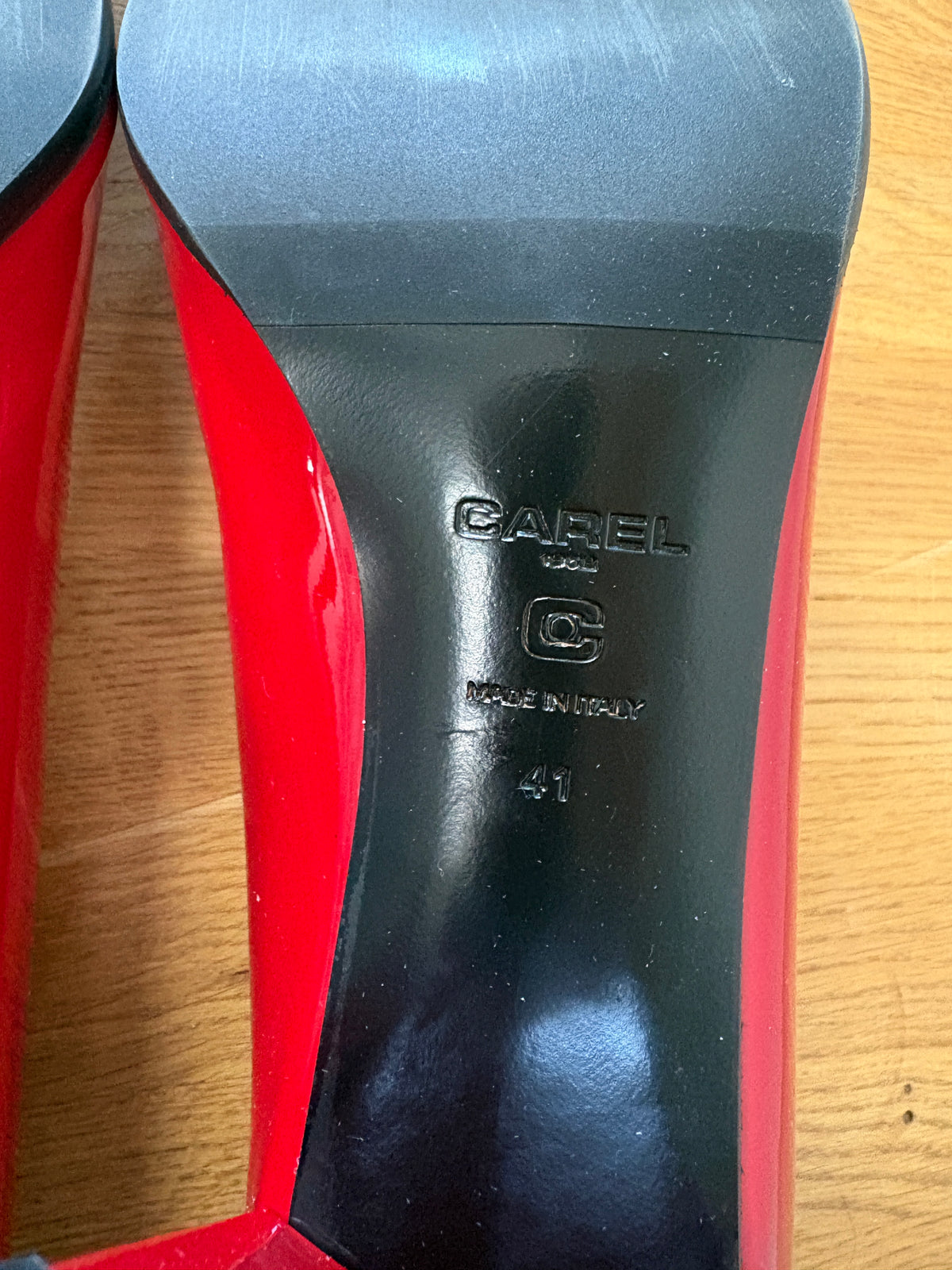 Carel Red Patent Leather Heeled Pumps