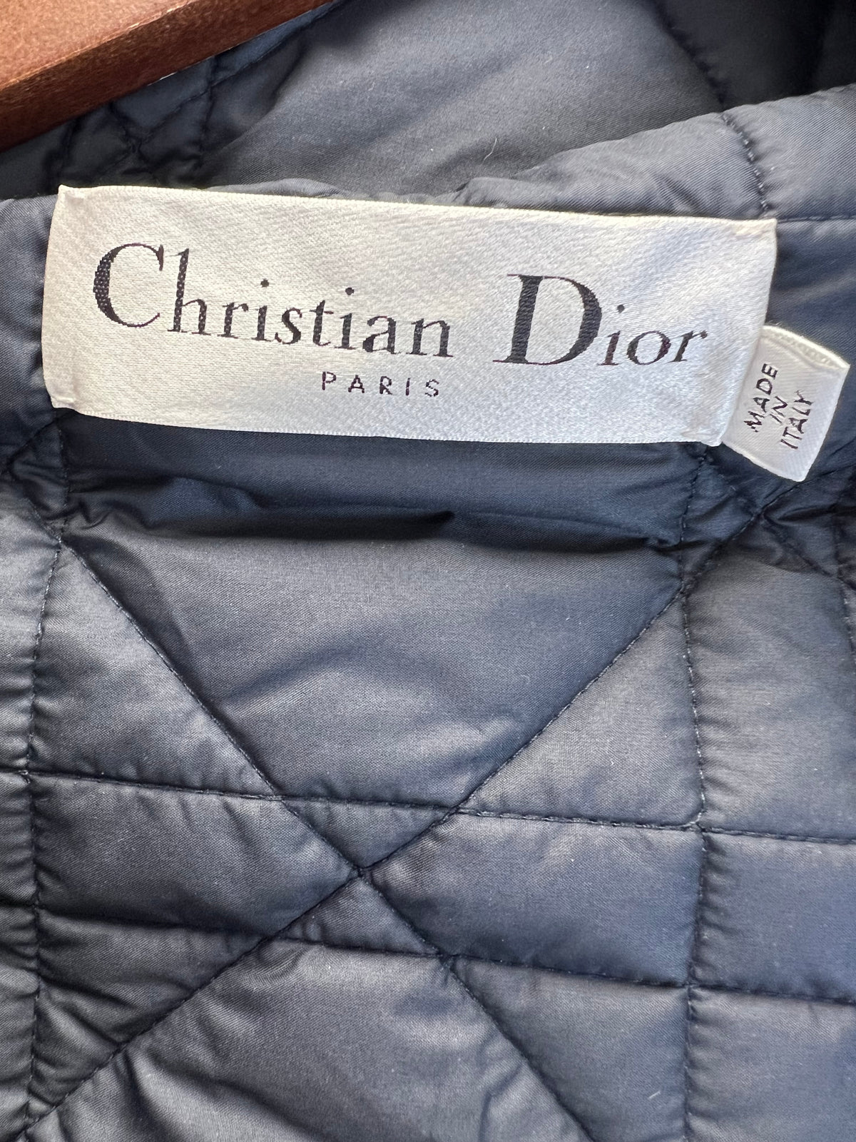 Dior Navy Blue Macro Cannage Quilted Shawl