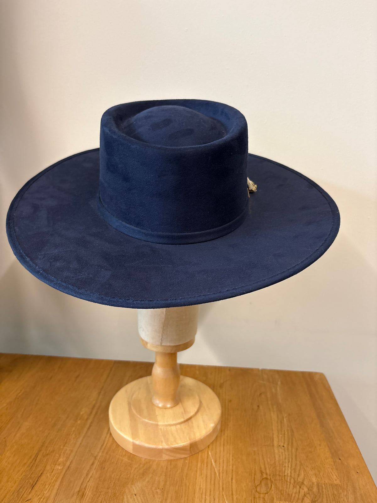 Agape Navy Blue Felt Fedora Hat