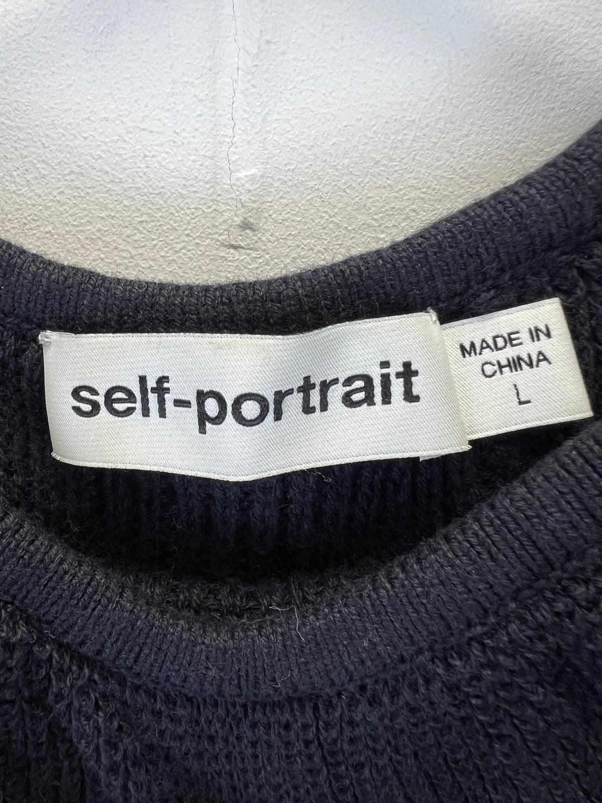 Self Portrait Black Knit Long Sleeve Mini Dress