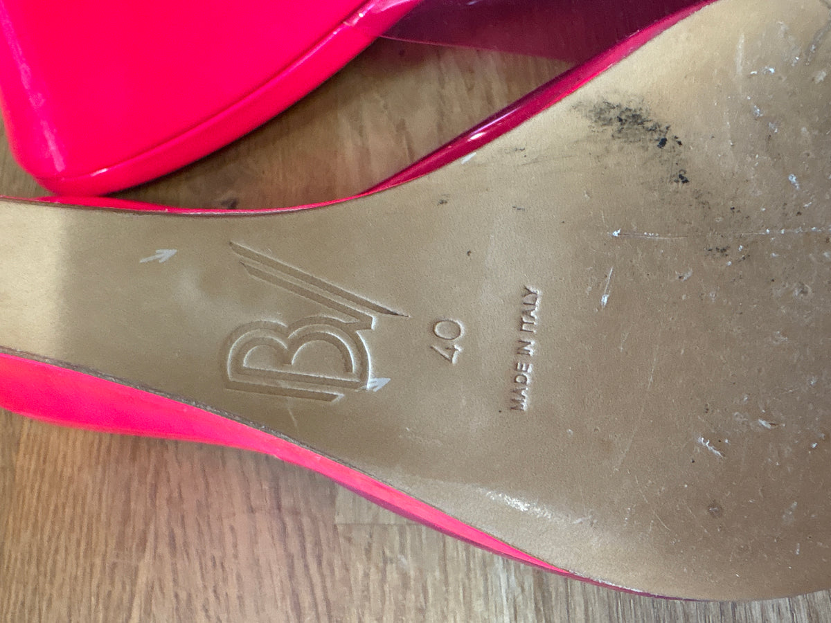 Emili Sindlev x Bettina Vermillon Hot Pink Britney Wedge Mules