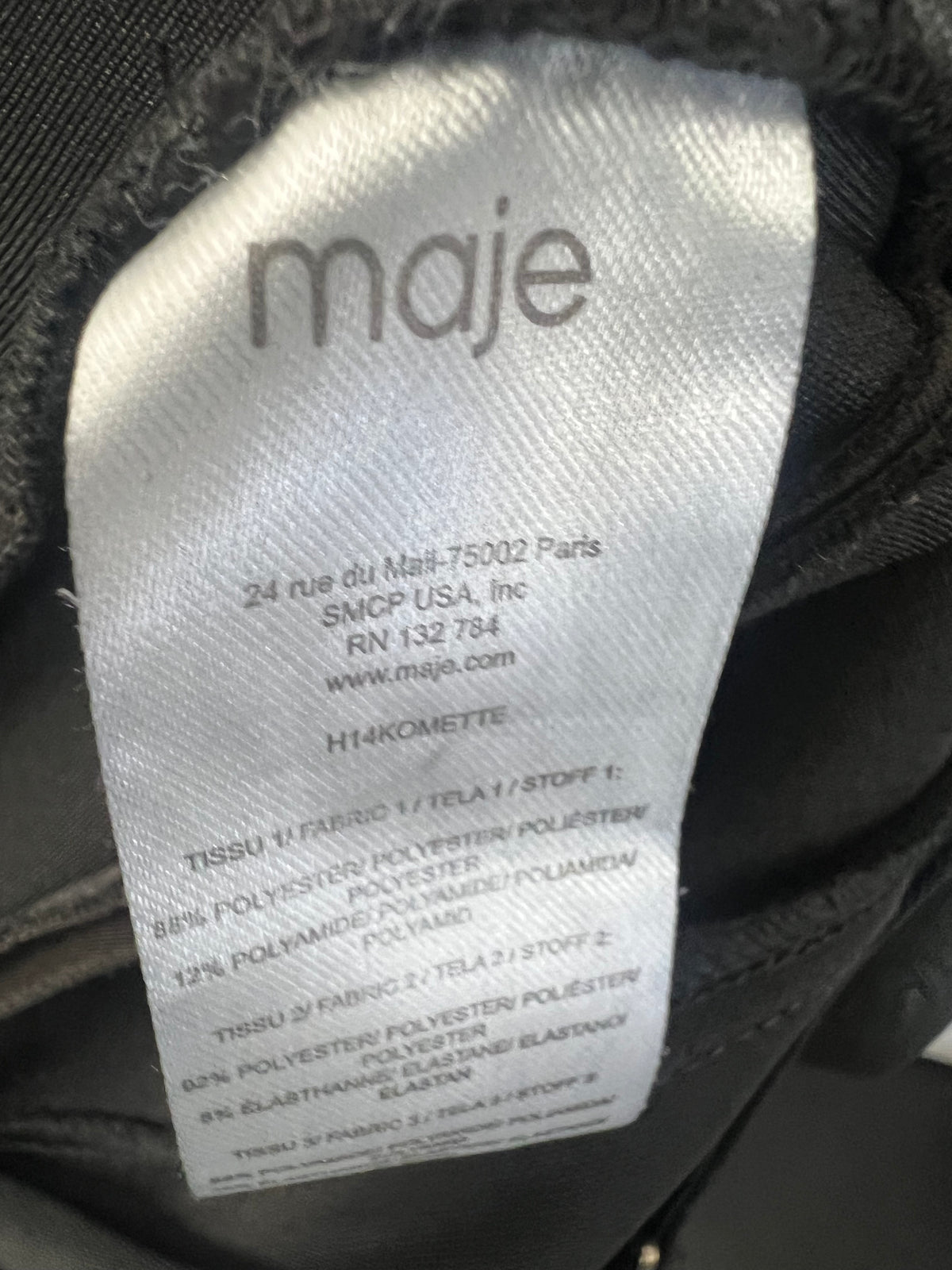 Maje Black Mesh Panel Mini Dress