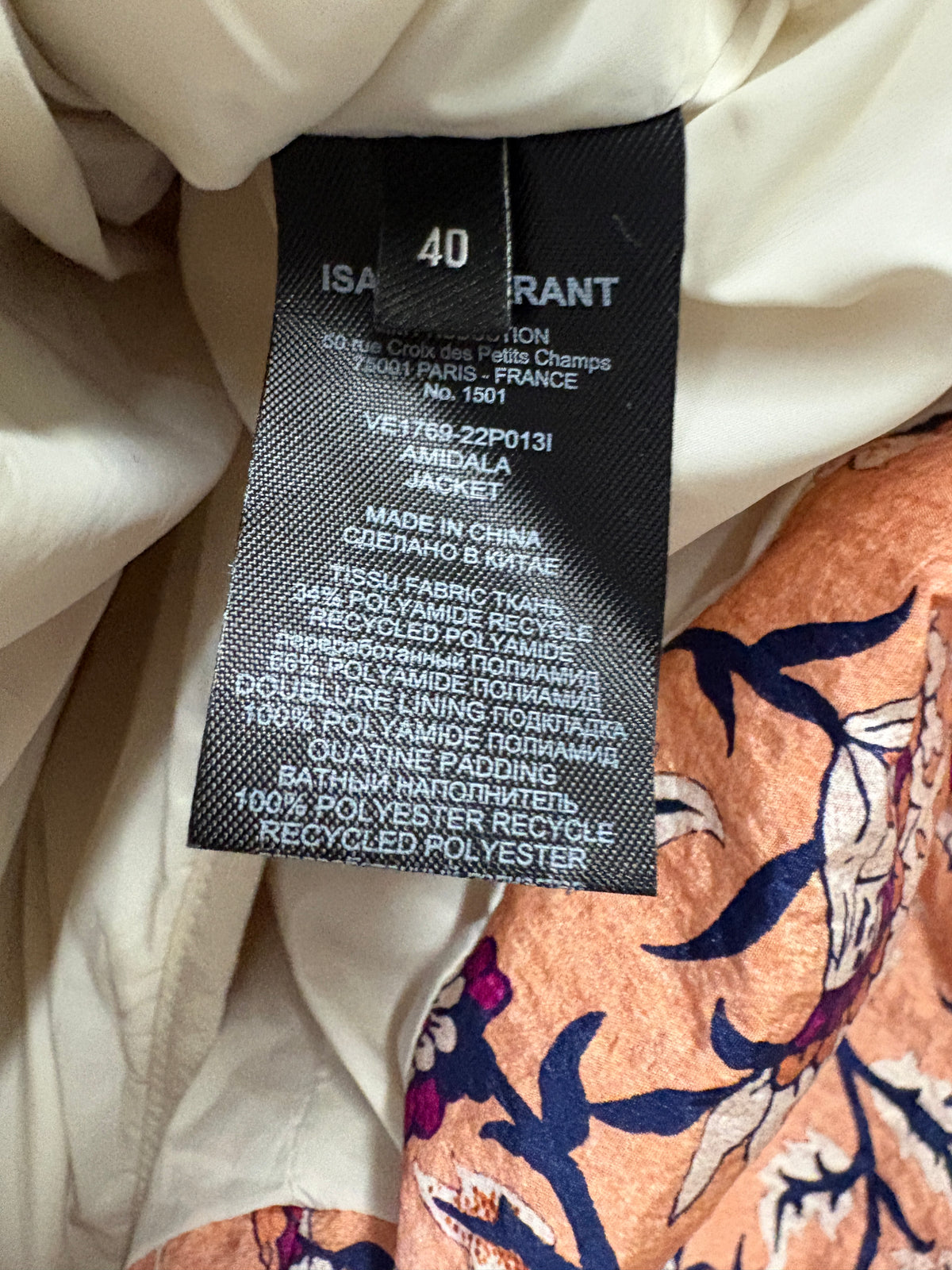 Isabel Marant Floral Print Zip Up Padded Jacket