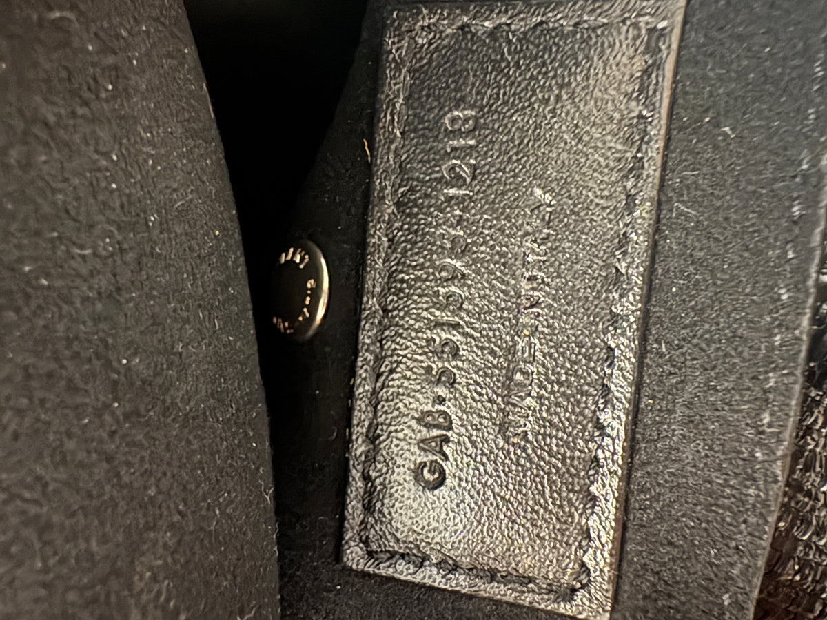 Saint Laurent Black Teddy Drawstring Leather Bag