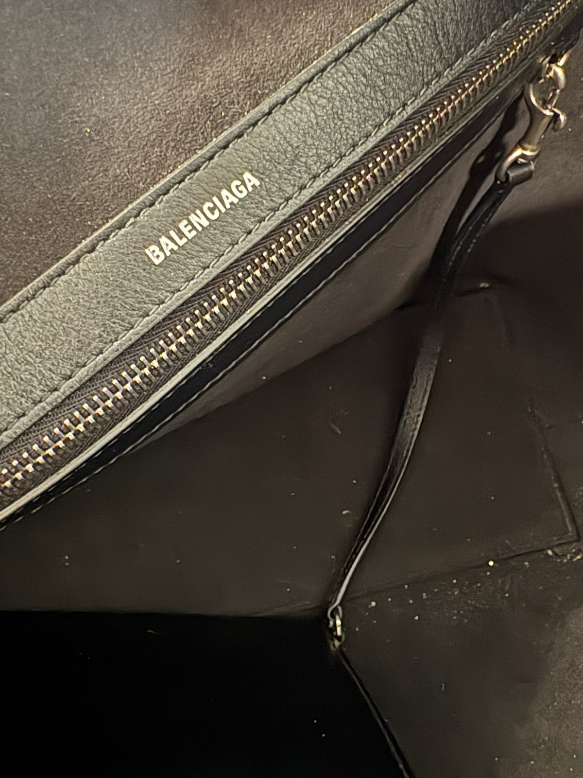 Balenciaga Mary Kate Black Leather Large Shopper Tote Bag