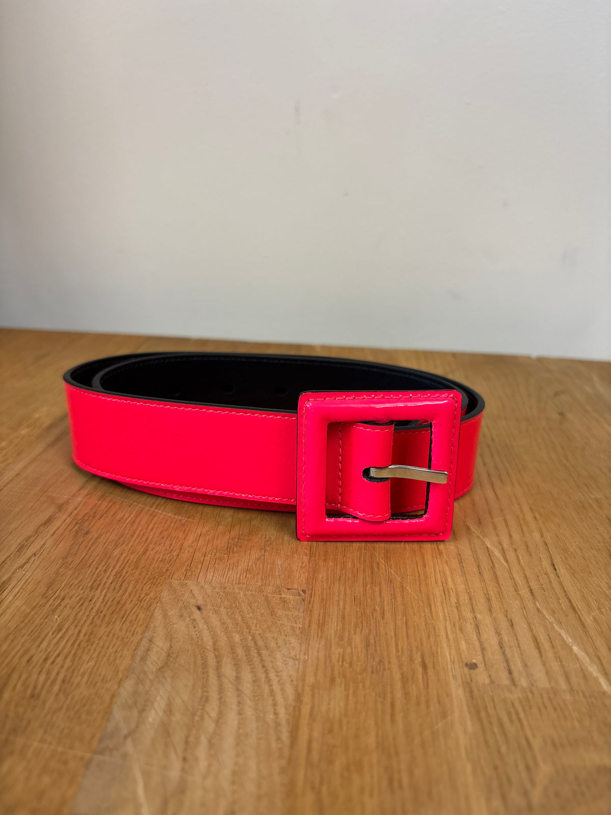 Saint Laurent Neon Pink Patent Belt