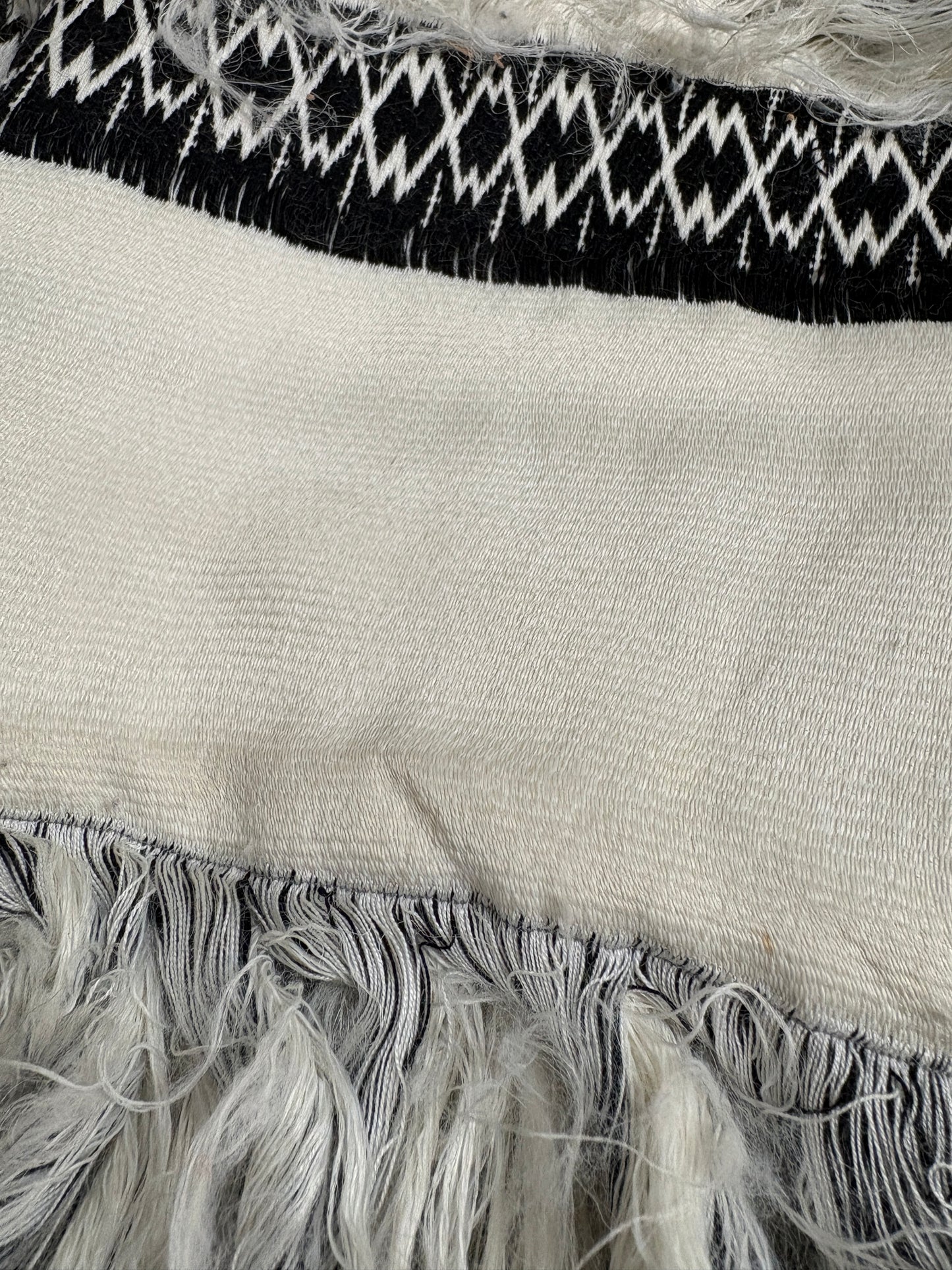 Celine Cream Multicolour Woven Fil Coupe Scarf With Fringing