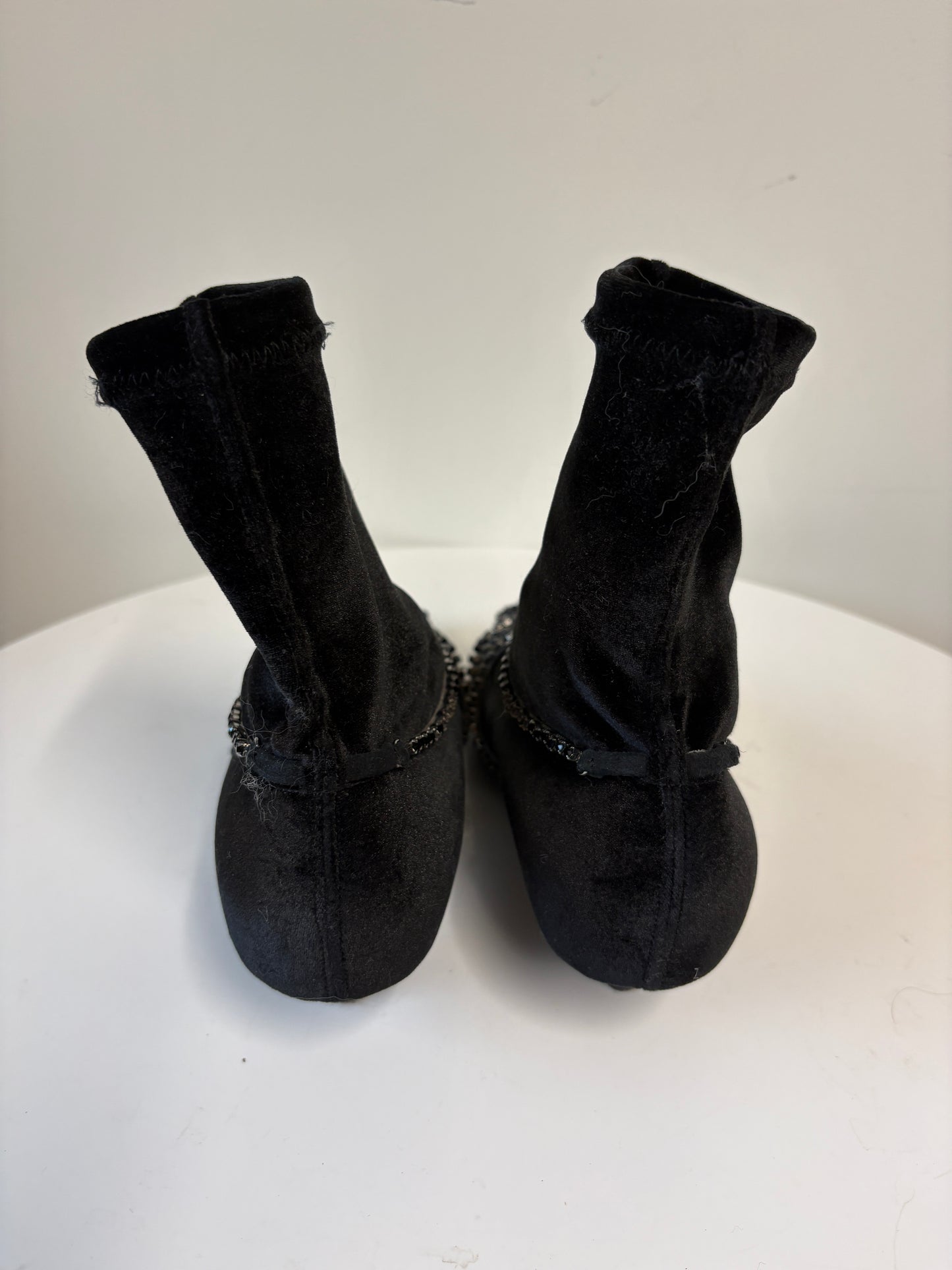 Sonia Rykiel Rhinestone Chain Ankle Boots Black