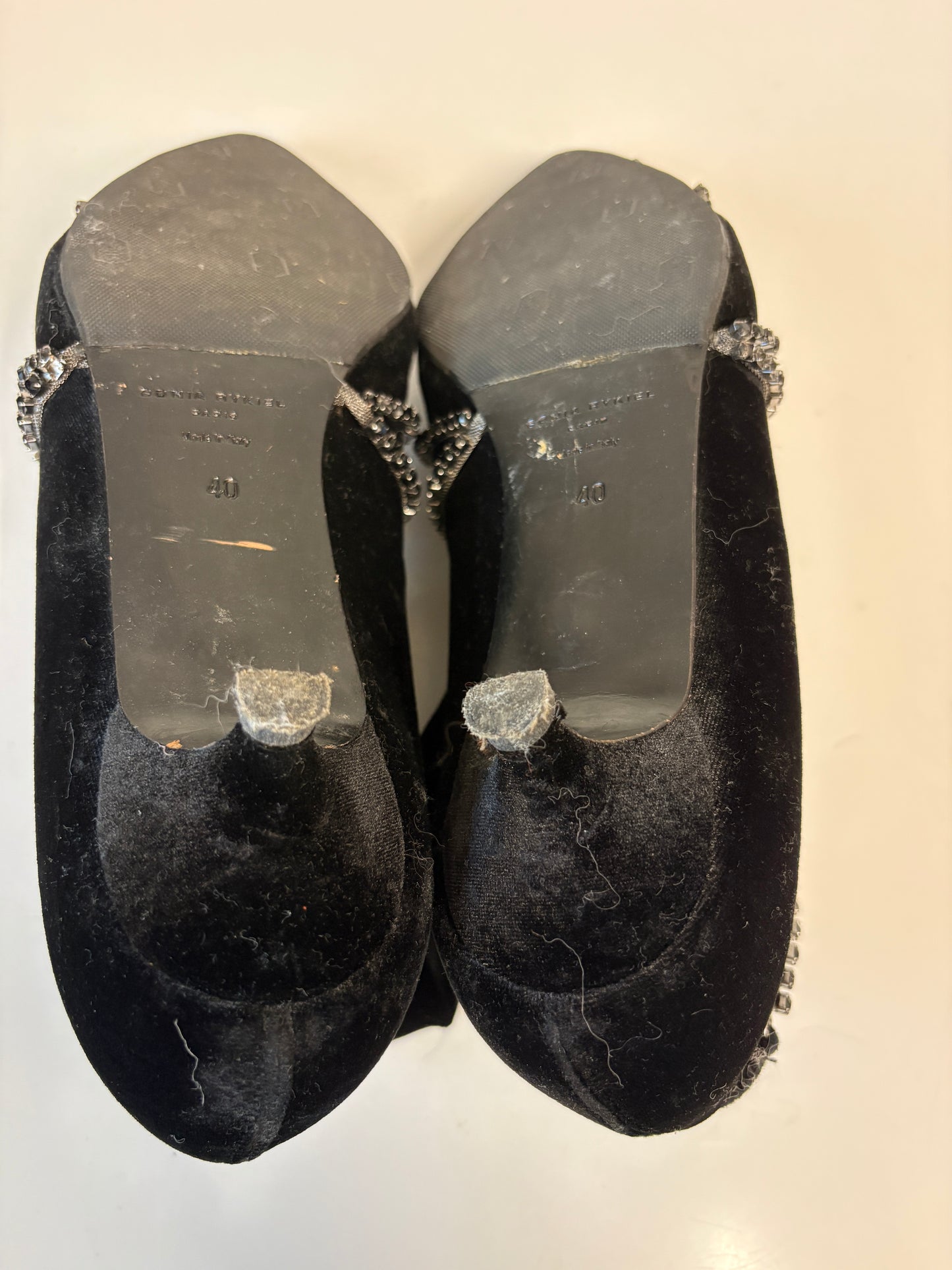 Sonia Rykiel Rhinestone Chain Ankle Boots Black