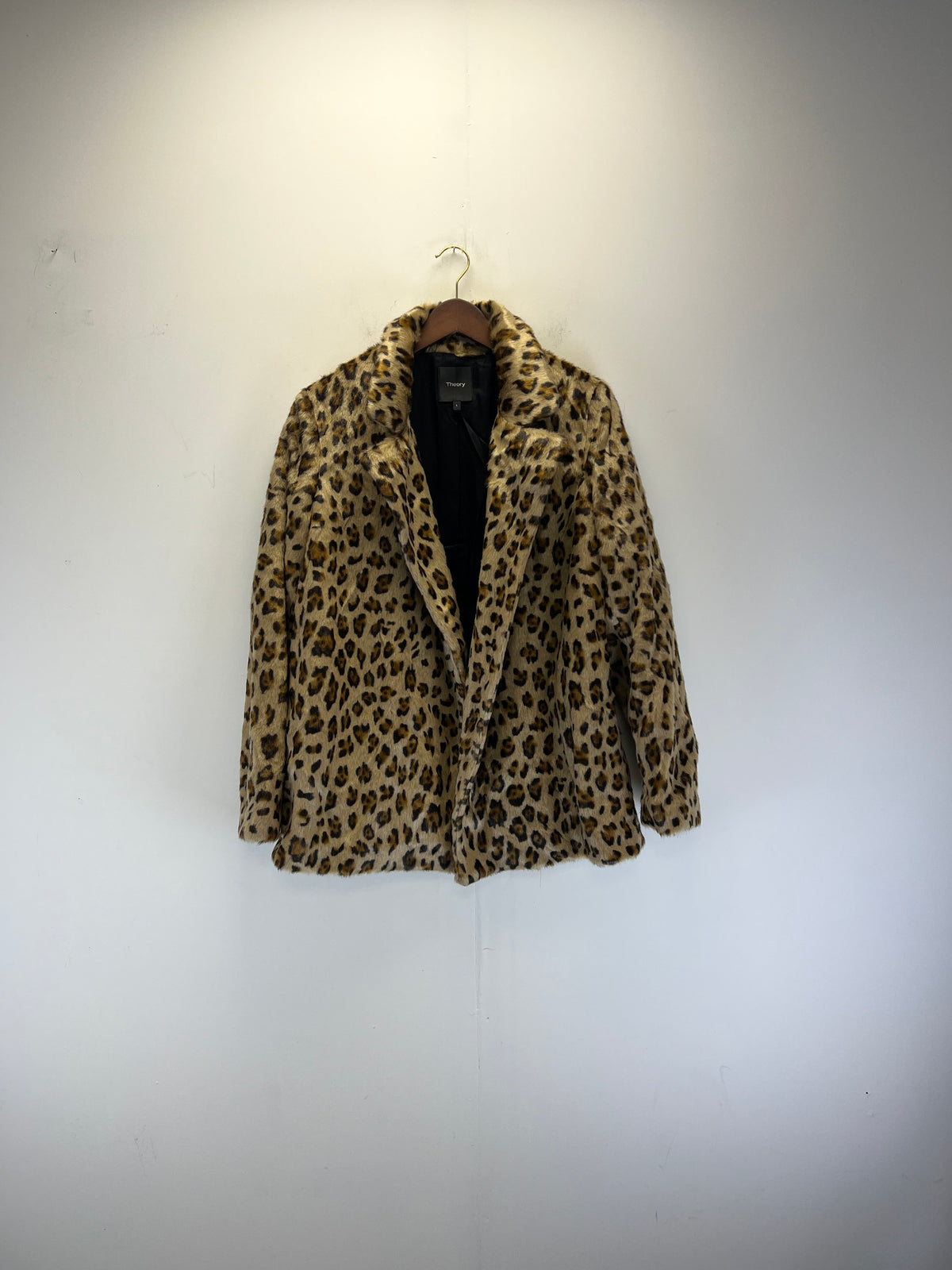 Theory Leopard Faux Fur Coat