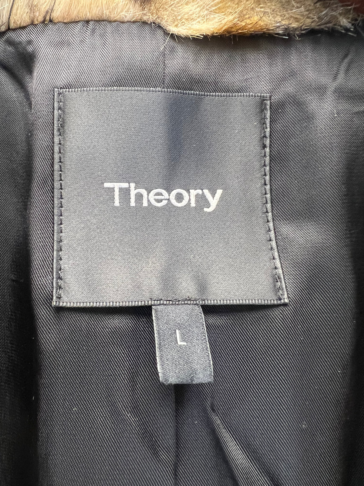 Theory Leopard Faux Fur Coat