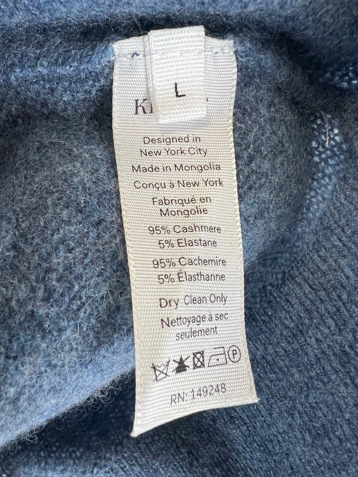 Khaite Blue V Neck Collared Cashmere Sweater