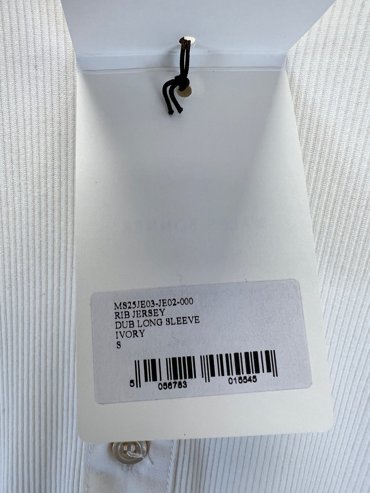 Wales Bonner Ivory Ribbed Long Sleeve Top