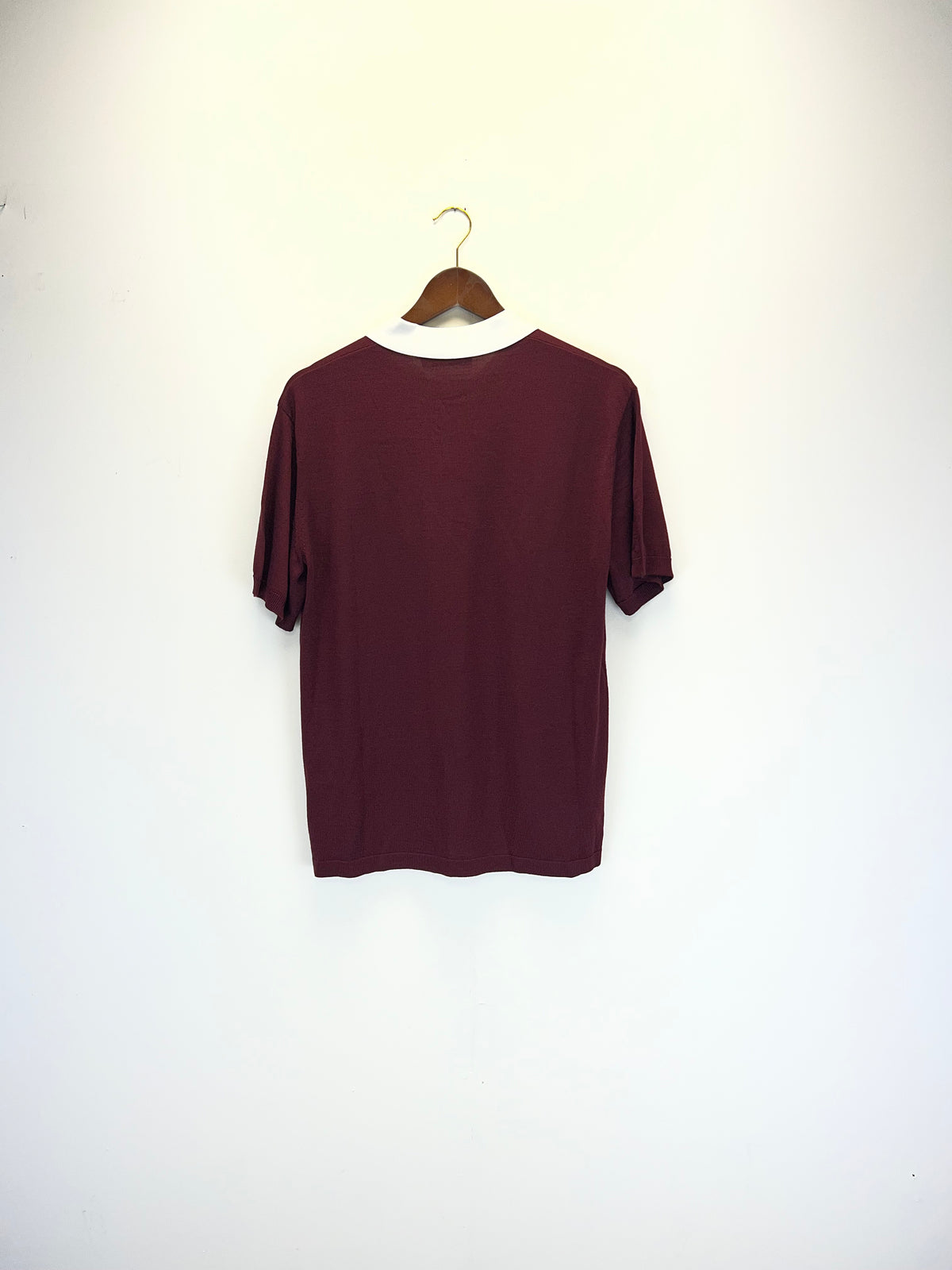 Wales Bonner Burgundy Knit Polo Top