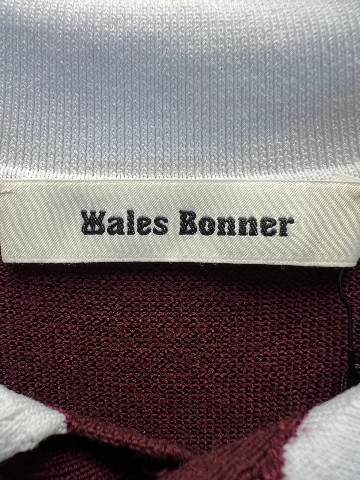 Wales Bonner Burgundy Knit Polo Top