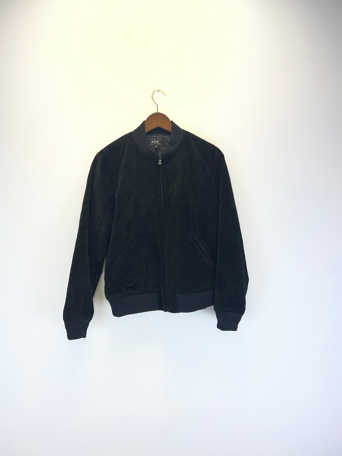 APC Black Corduroy Zip Up Jacket