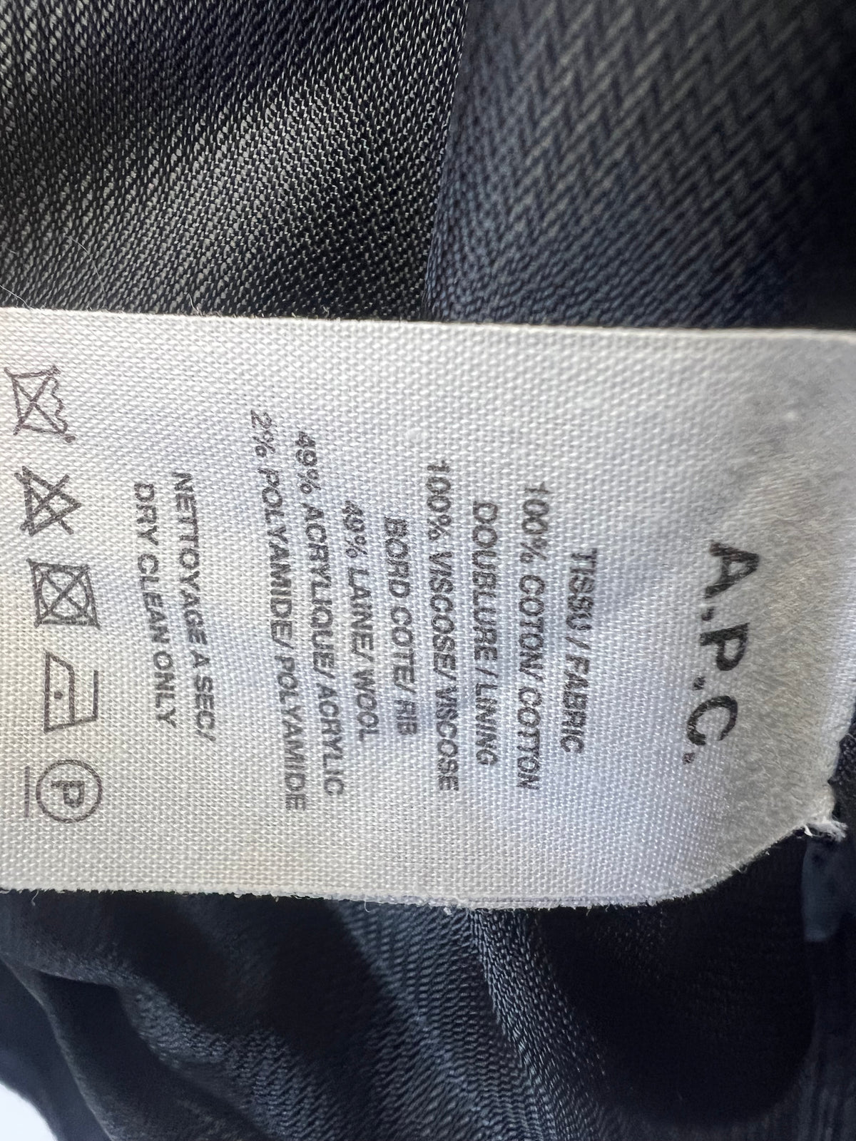 APC Black Corduroy Zip Up Jacket
