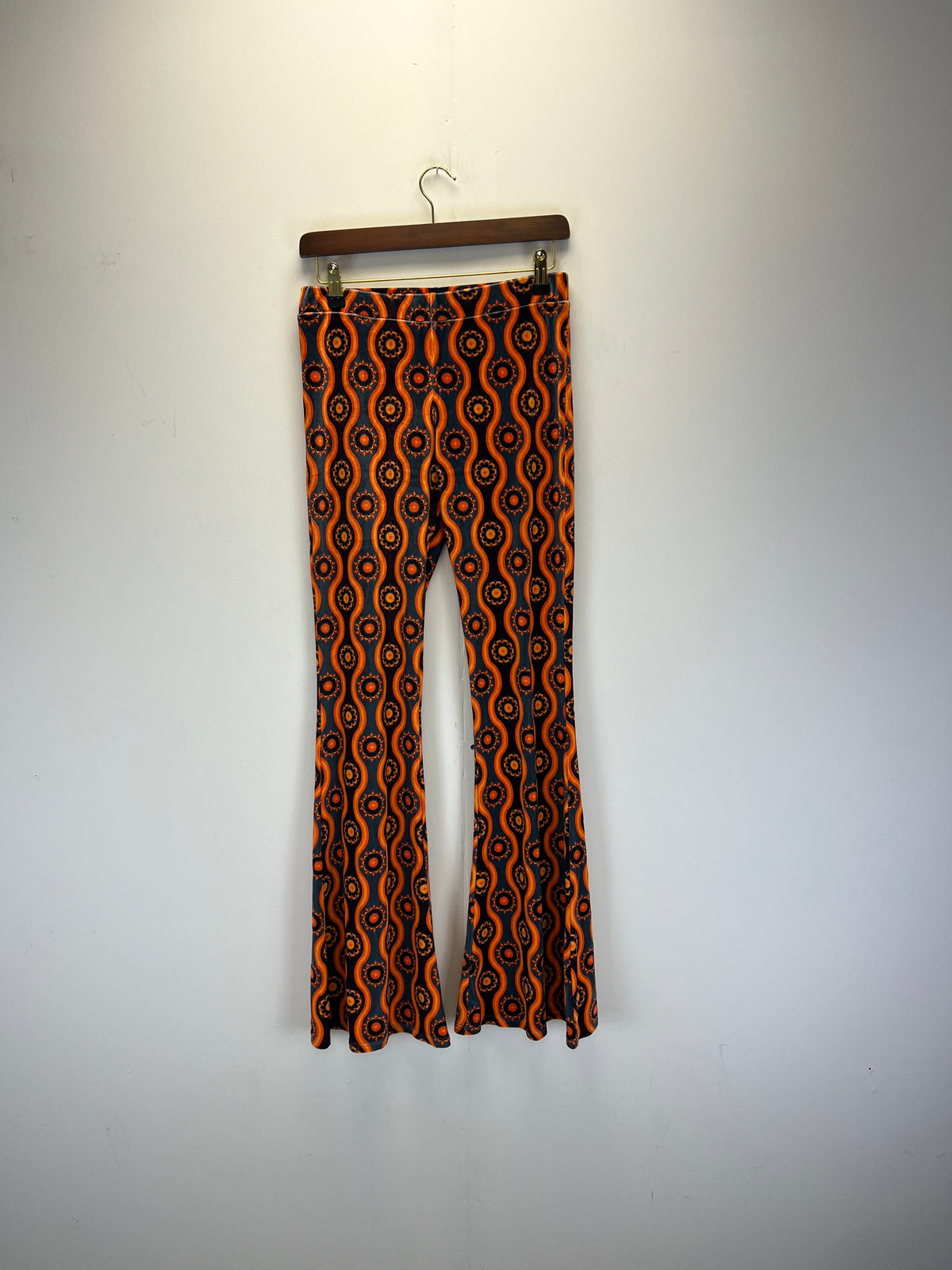 Barbara Hulakicki Flare Street Orange Velvet Trousers