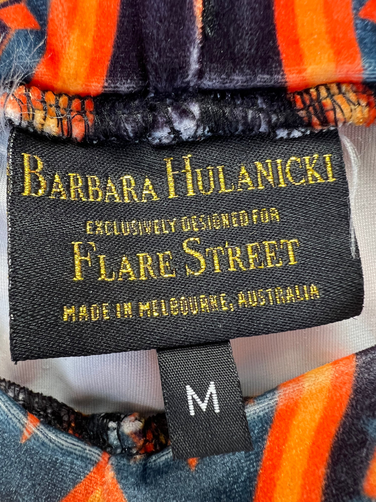 Barbara Hulakicki Flare Street Orange Velvet Trousers
