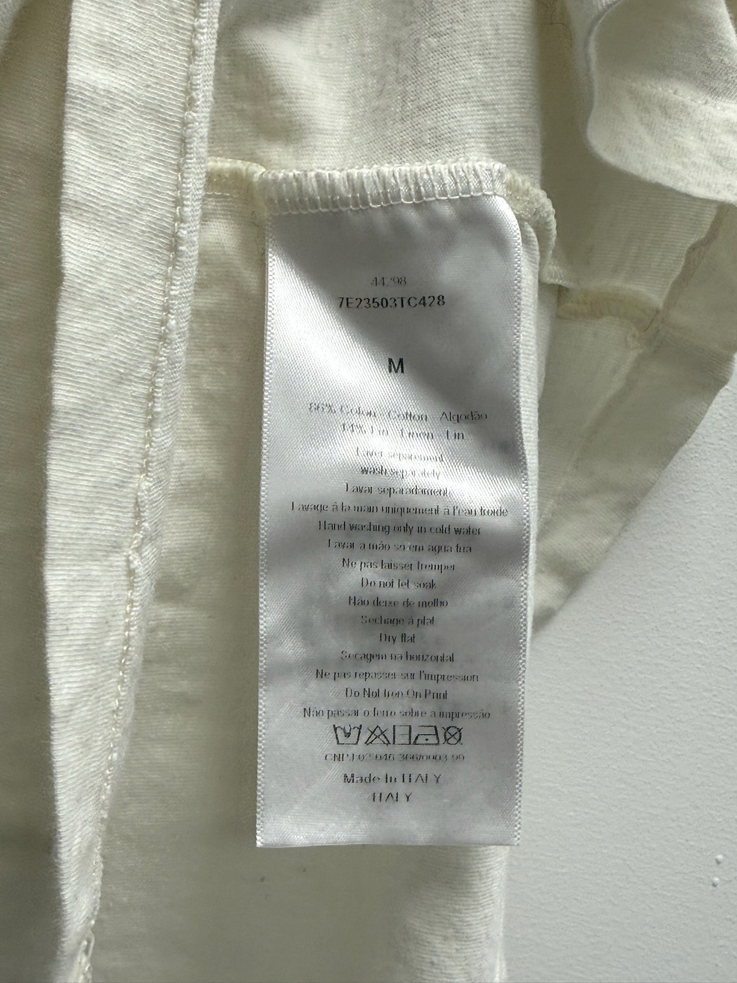 Christian Dior White J'Adior 8 Cotton T-shirt