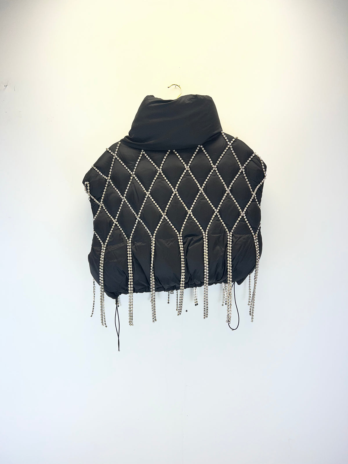 Area Dingyun Zhang Edition Crystal Quilted Puffer Gillet Black