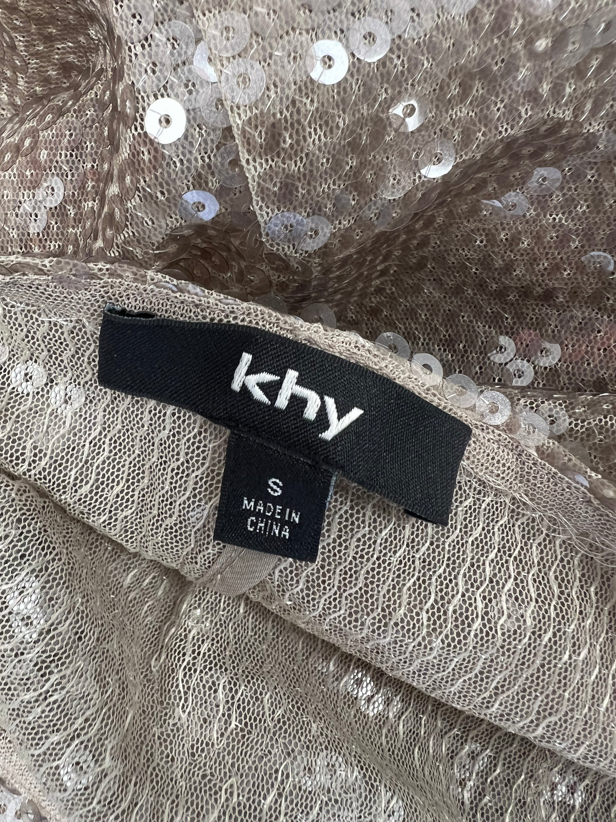 KHY Champagne Beige Sequin Mini Skirt