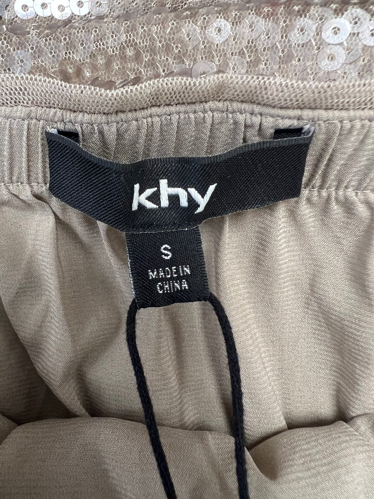 KHY Champagne Beige Sequin Mini Skirt