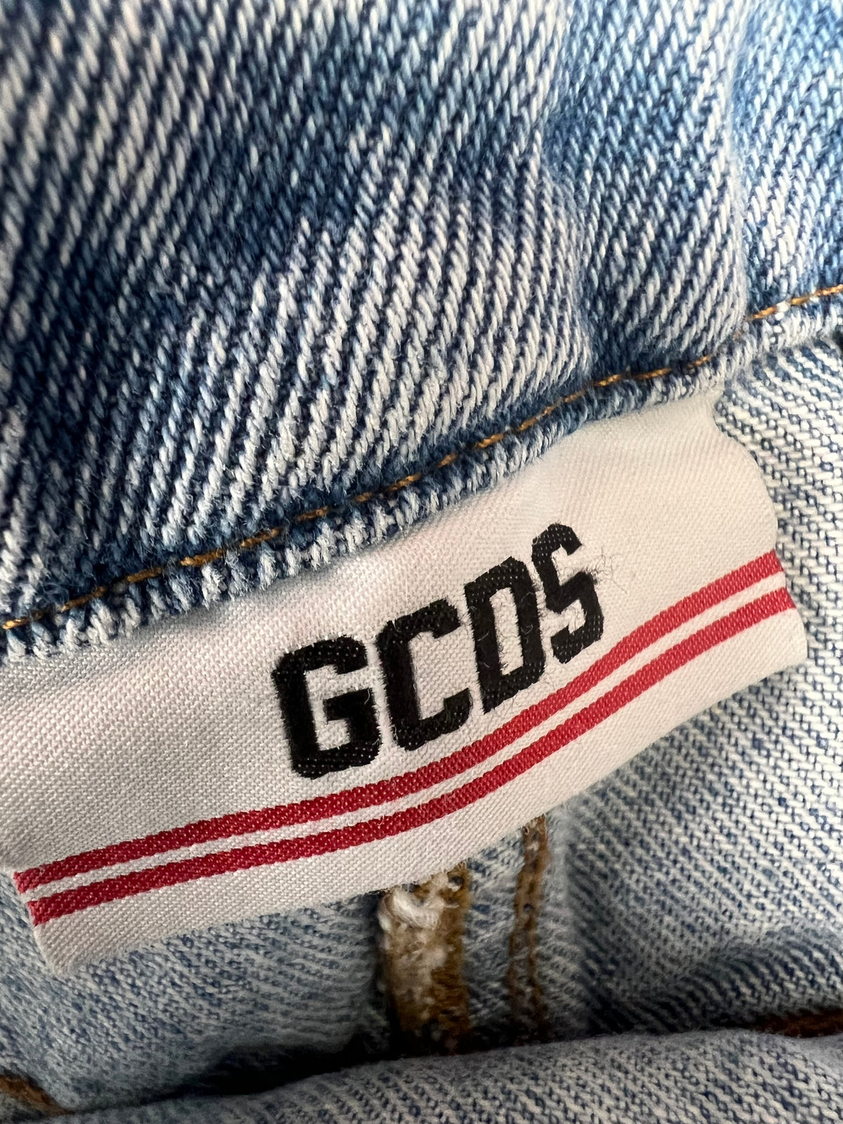 GCDS blue denim mini skirt