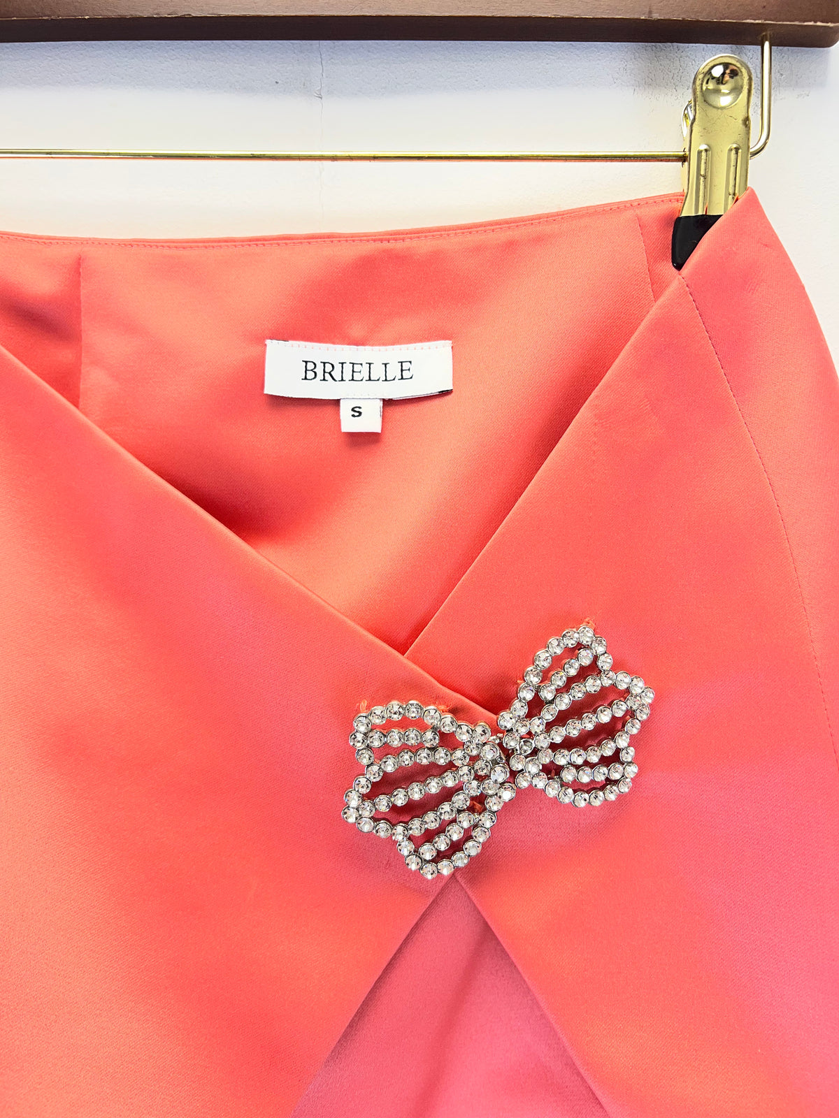 Brielle Coral Pink Lace Jumpsuit And Skirt Set