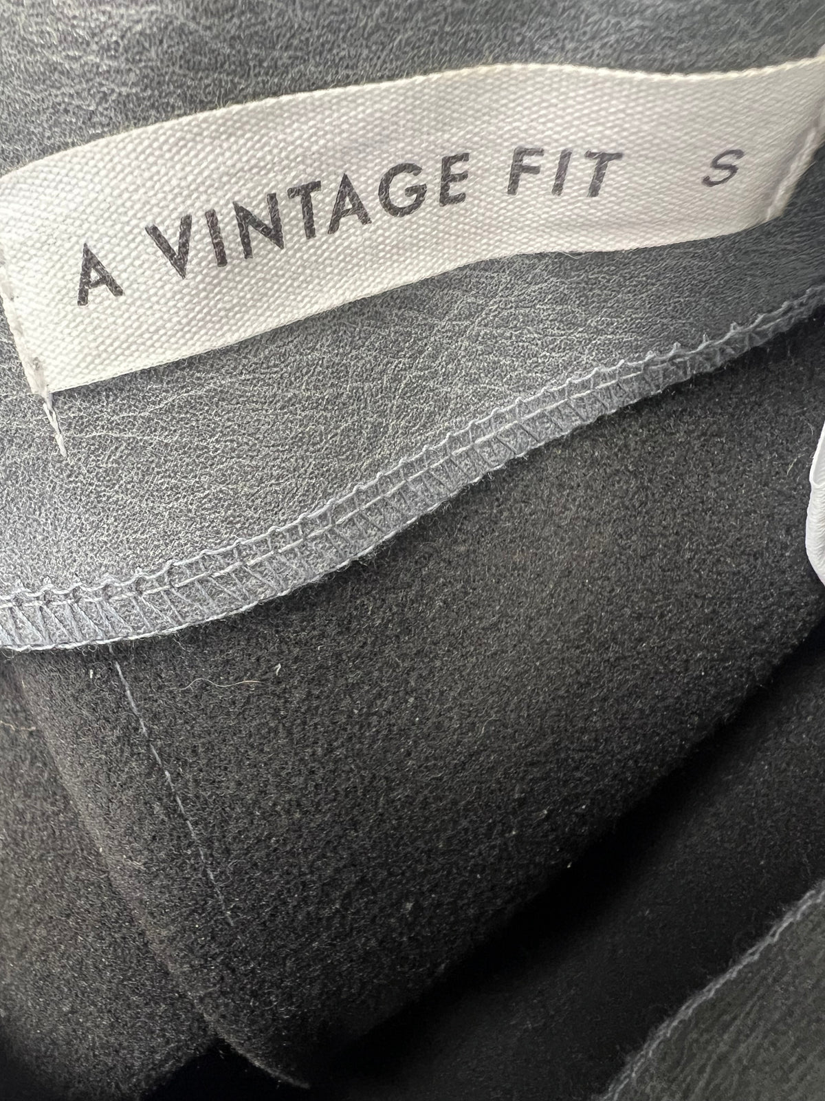 A Vintage Fit Grey Faux Leather Trousers
