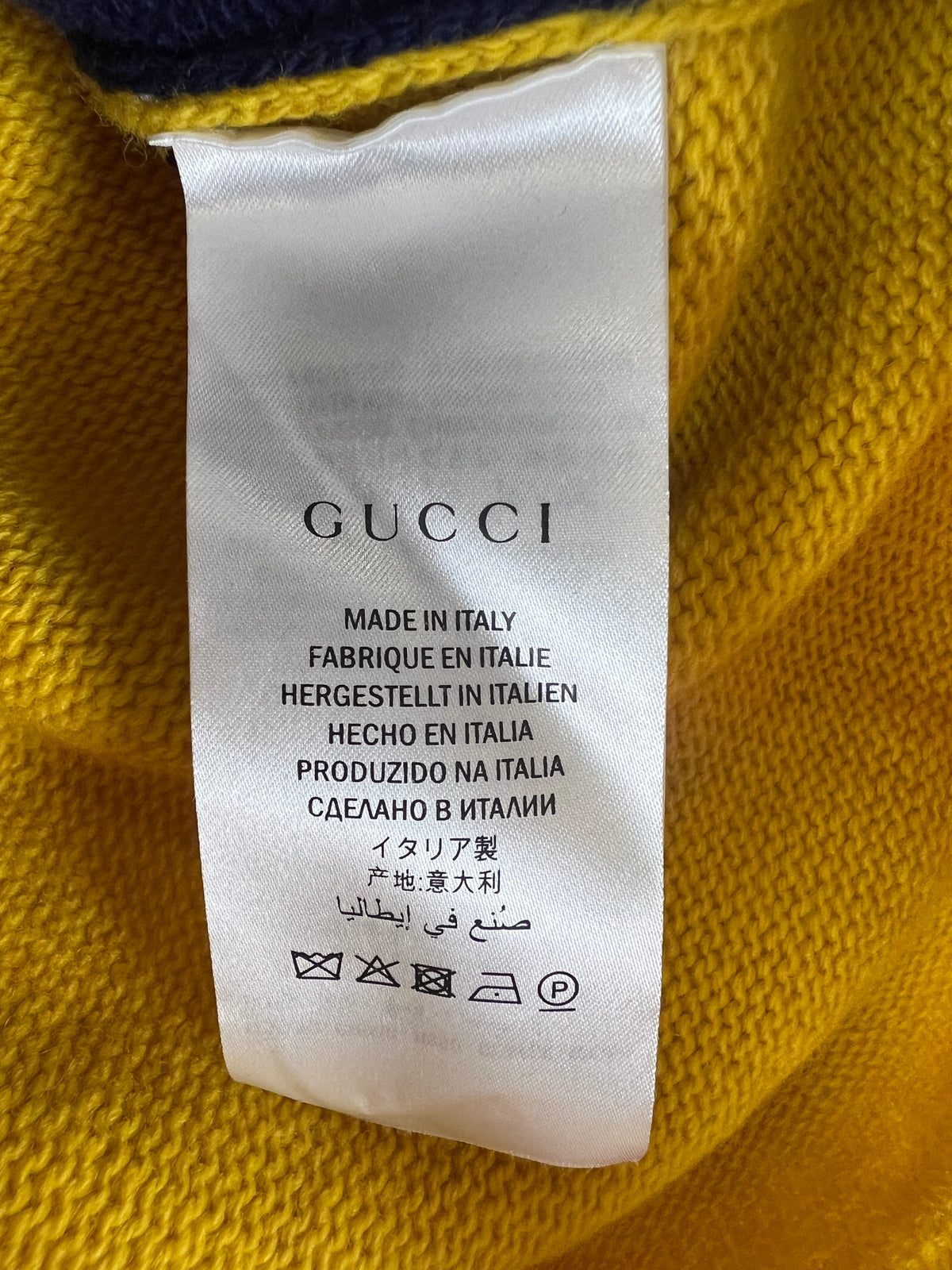 Gucci Blue and Yellow Wool Tiger Jumper